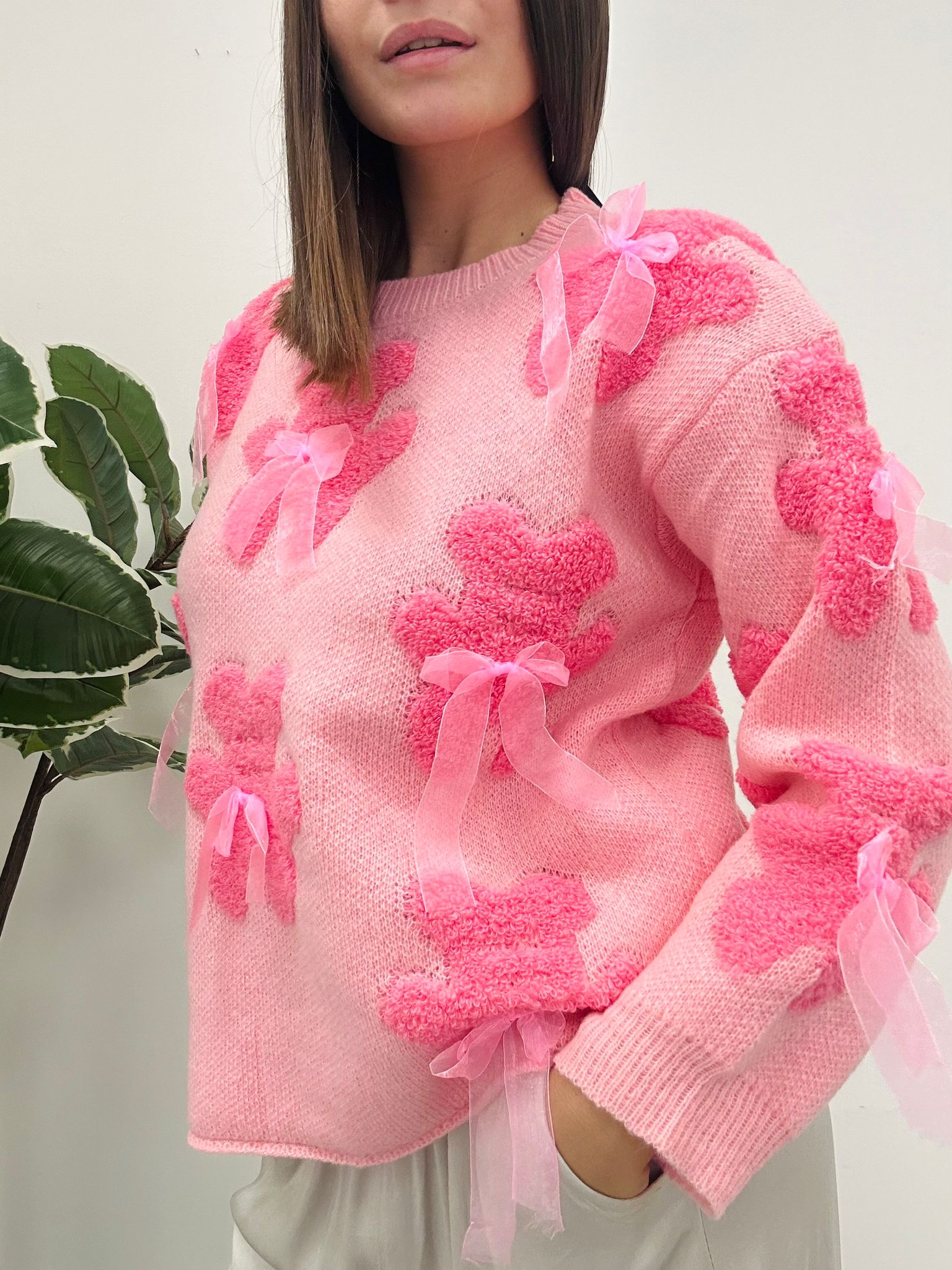 Maglione Orsetto - Fondo Rosa