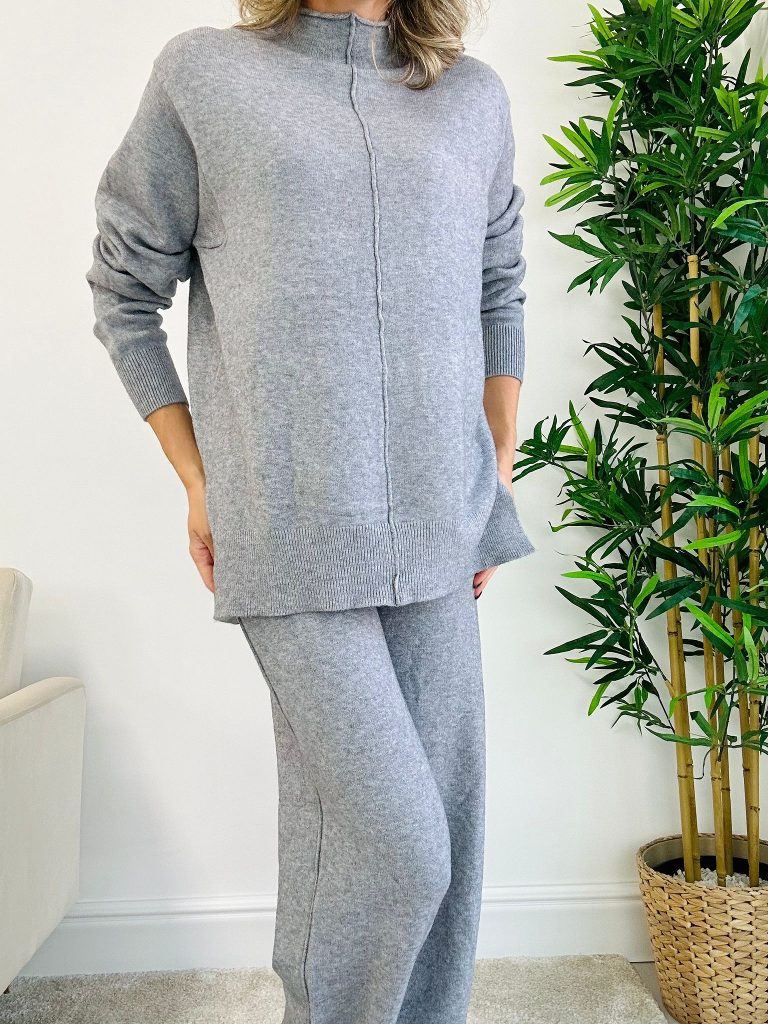 Koordinierte Giulia (Pullover + Hose) Grau