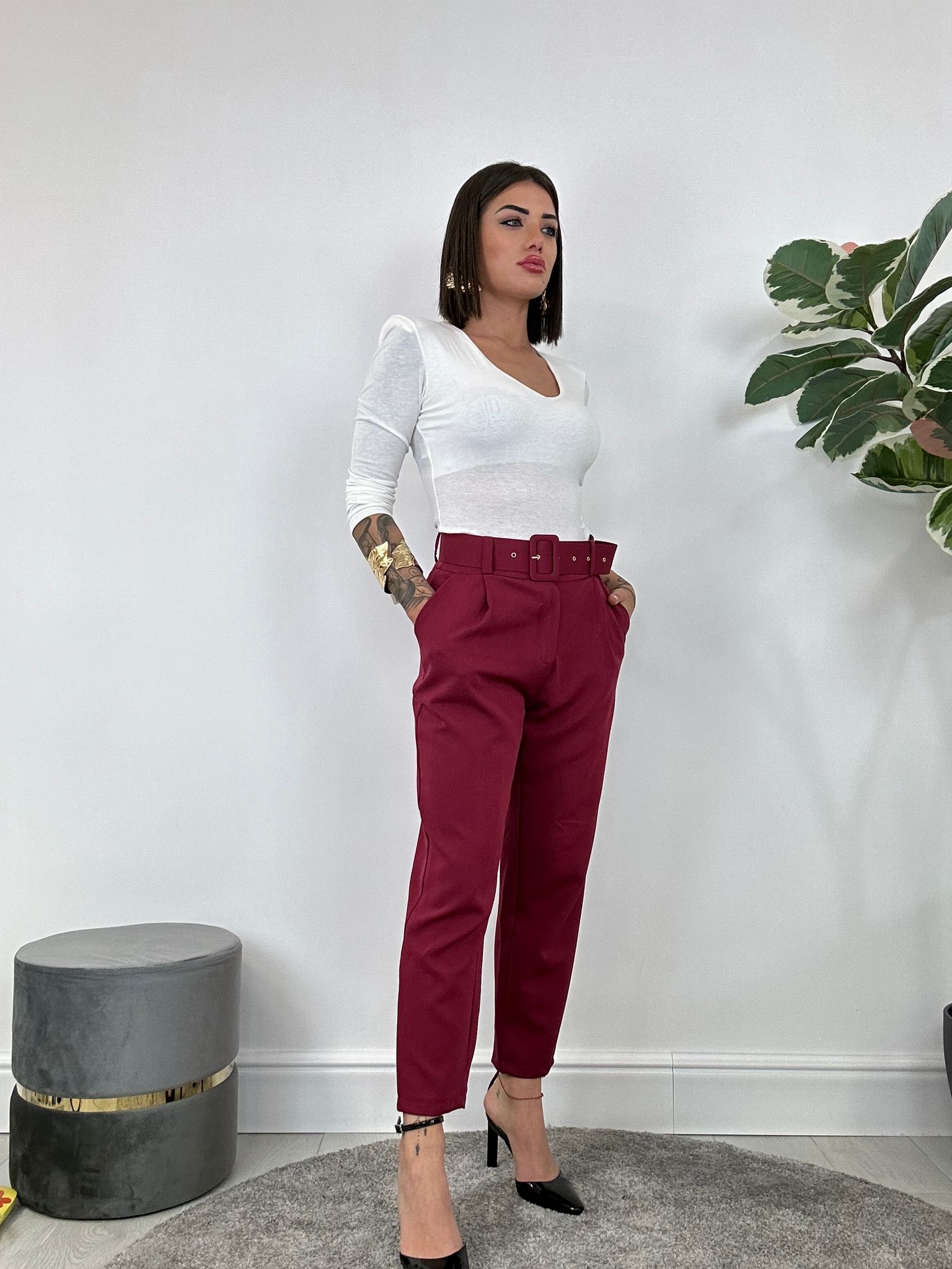 Pantalone Lidia - Bordeaux