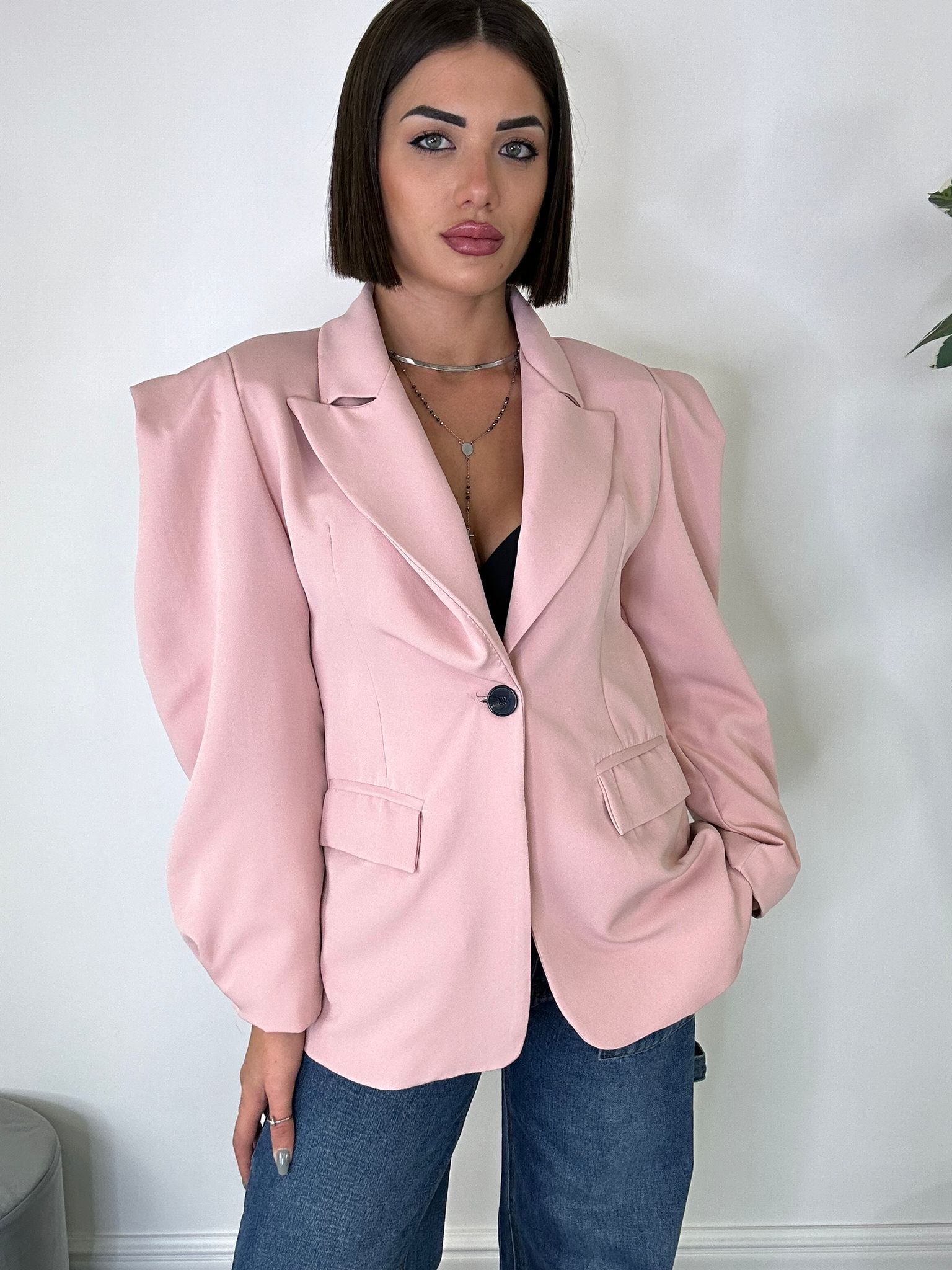 Blazer Maniche a Palloncino - Rosa