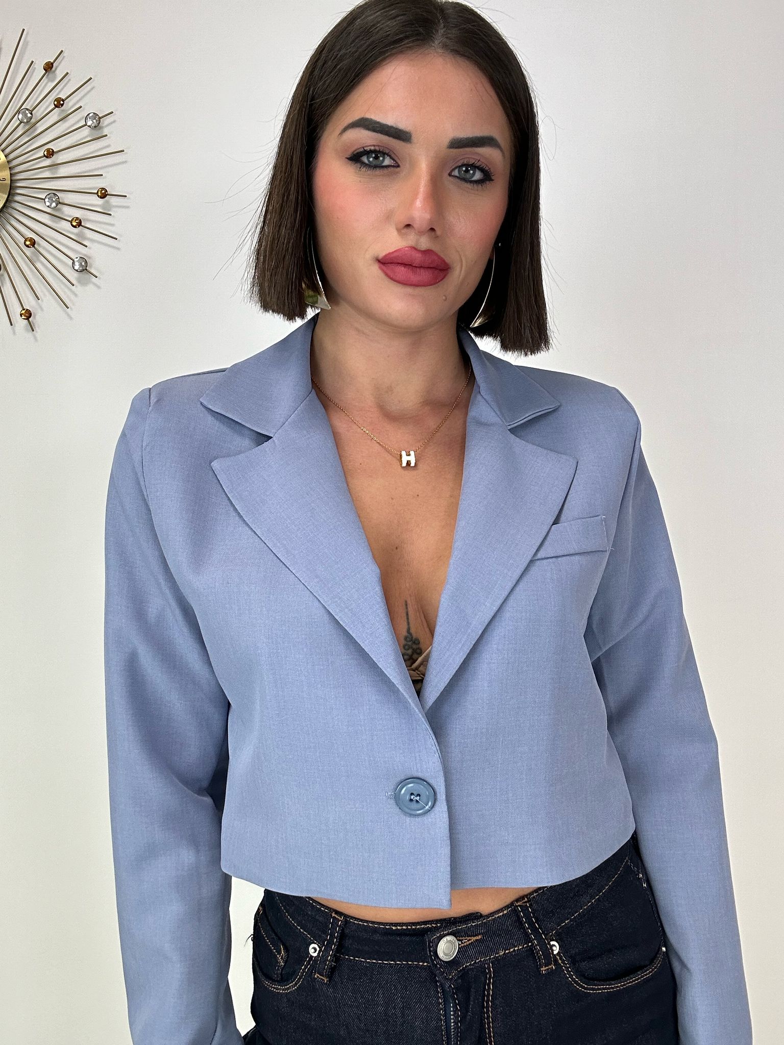 Blazer Crop - Carta Da Zucchero