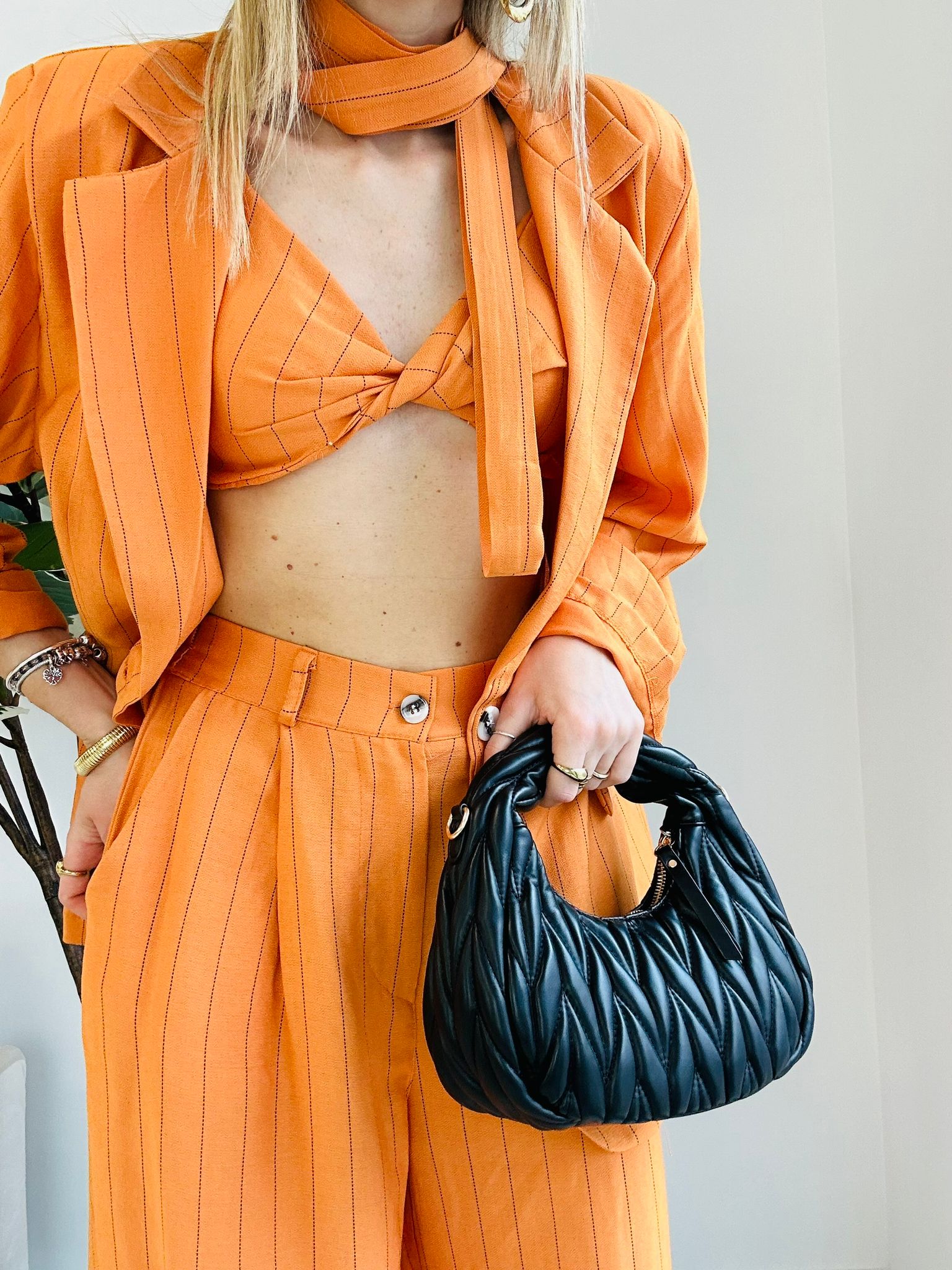 Coordinato Tiziana (Top + Blazer + Pantalone) Arancione