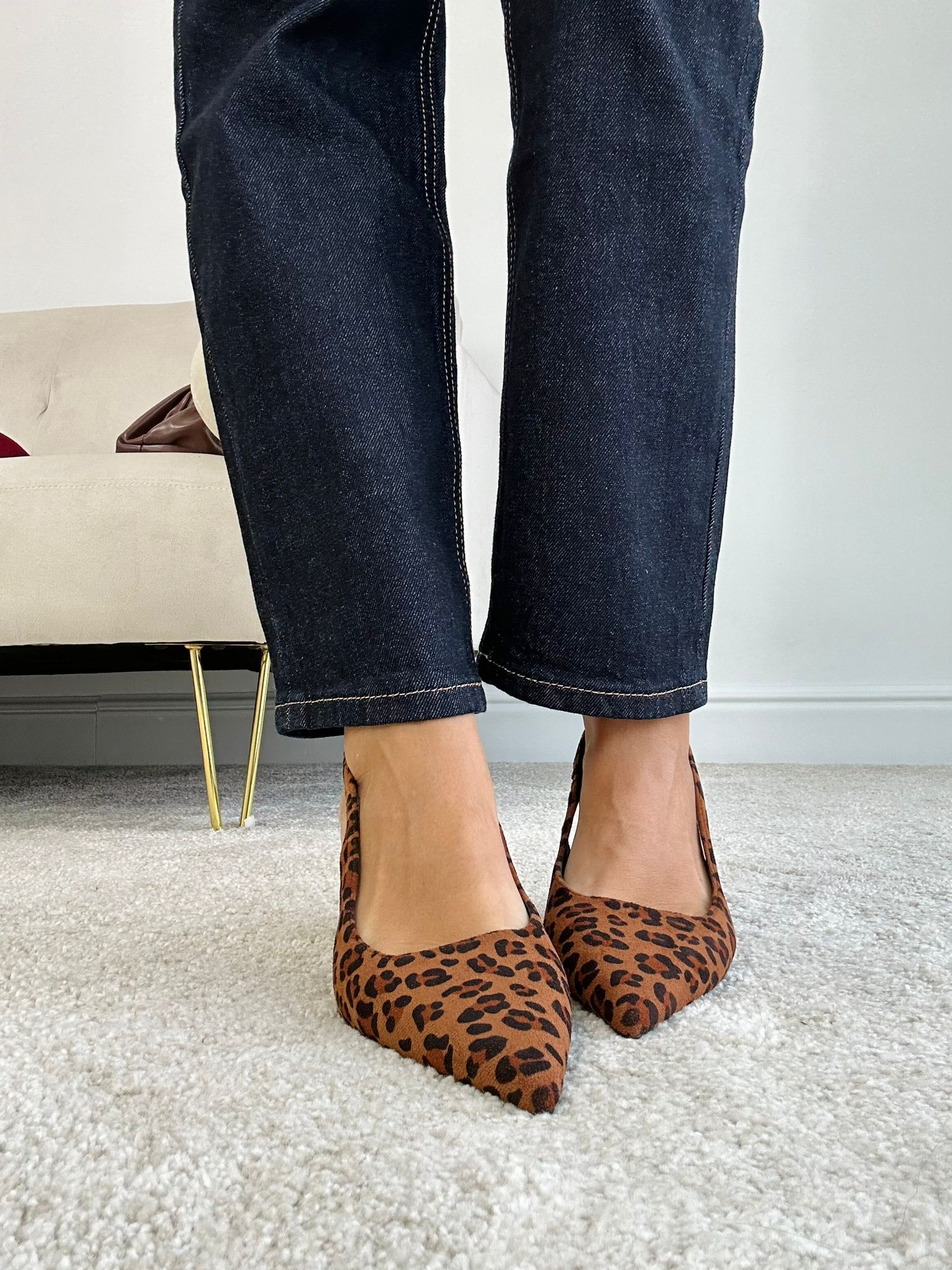 Slingback-Pumps – Animal-Print