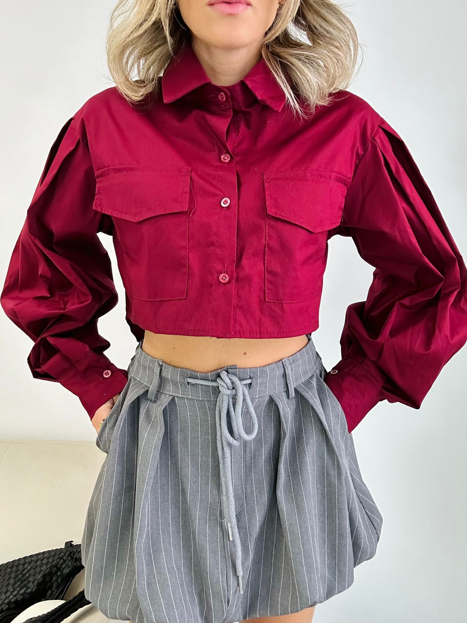 Camicia Crop Paola - Bordeaux