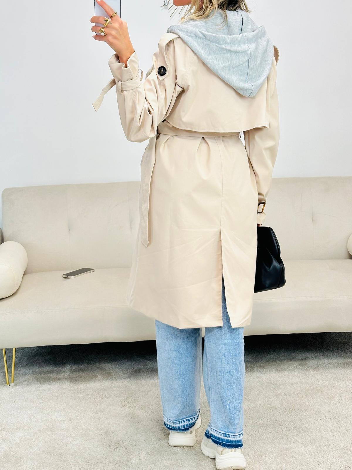 Veste Trench - Beige Clair et Gris