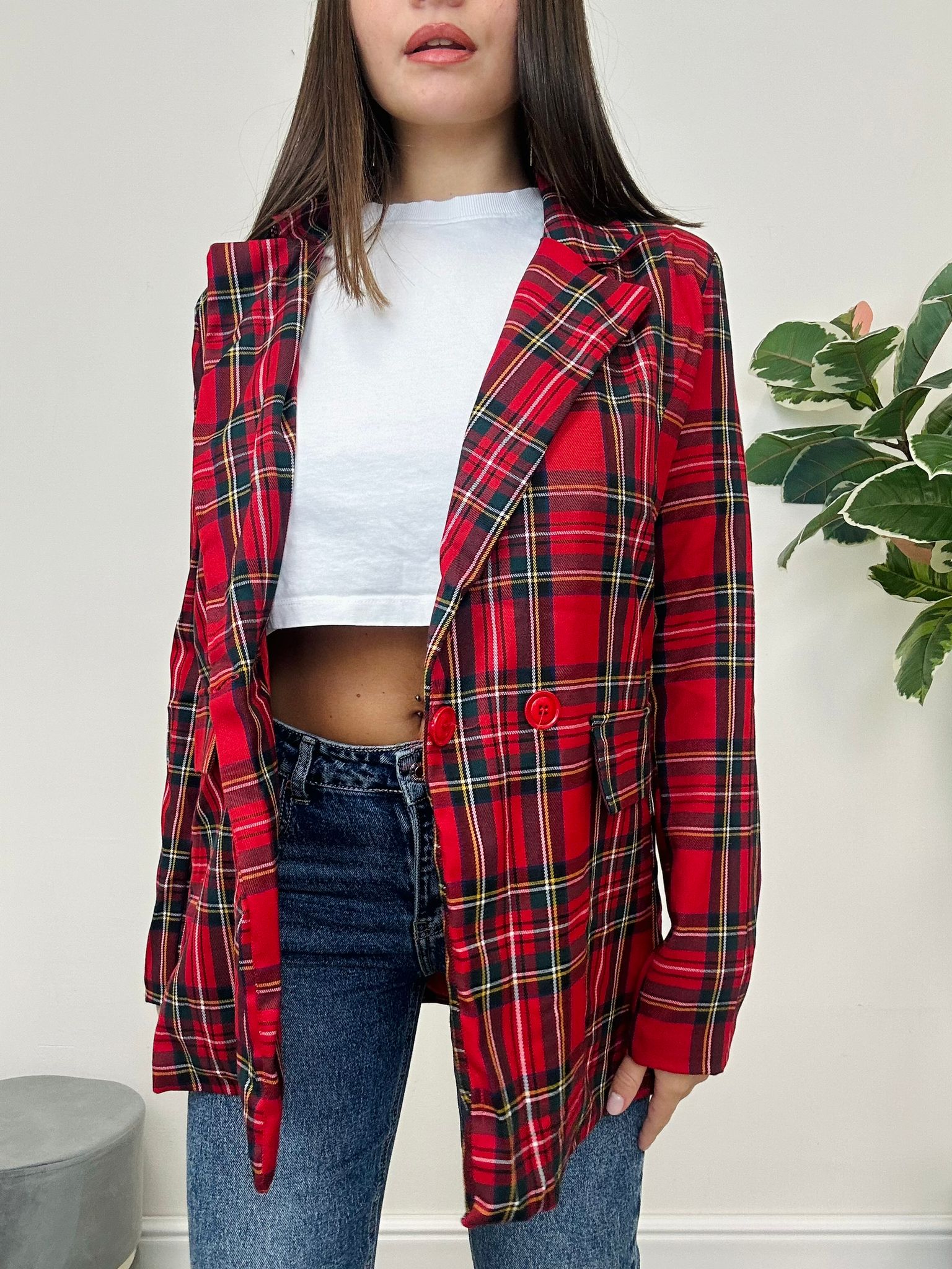 Blazer Tartan - Rosso