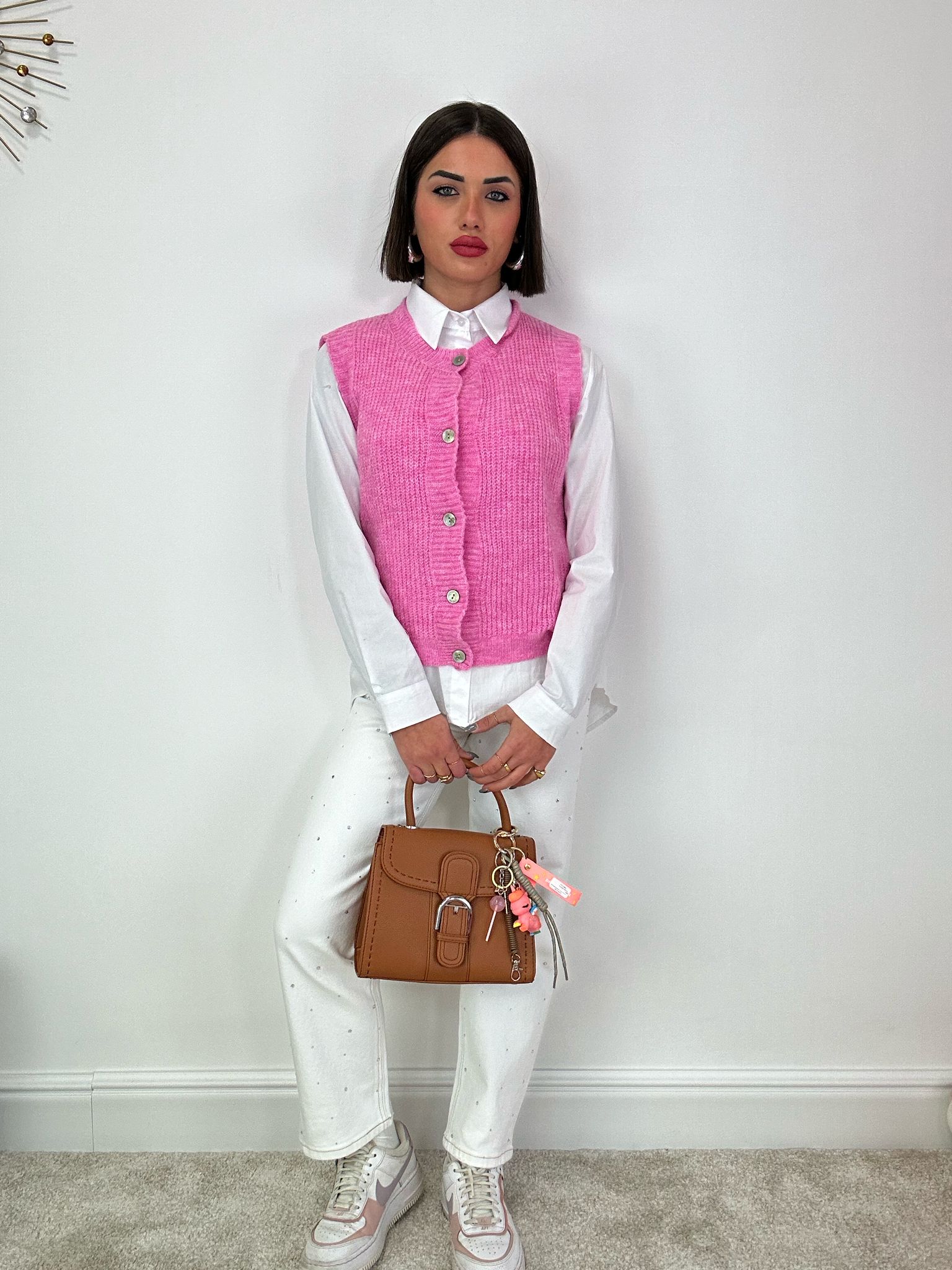 Gilet Smanicato con bottoni - Rosa