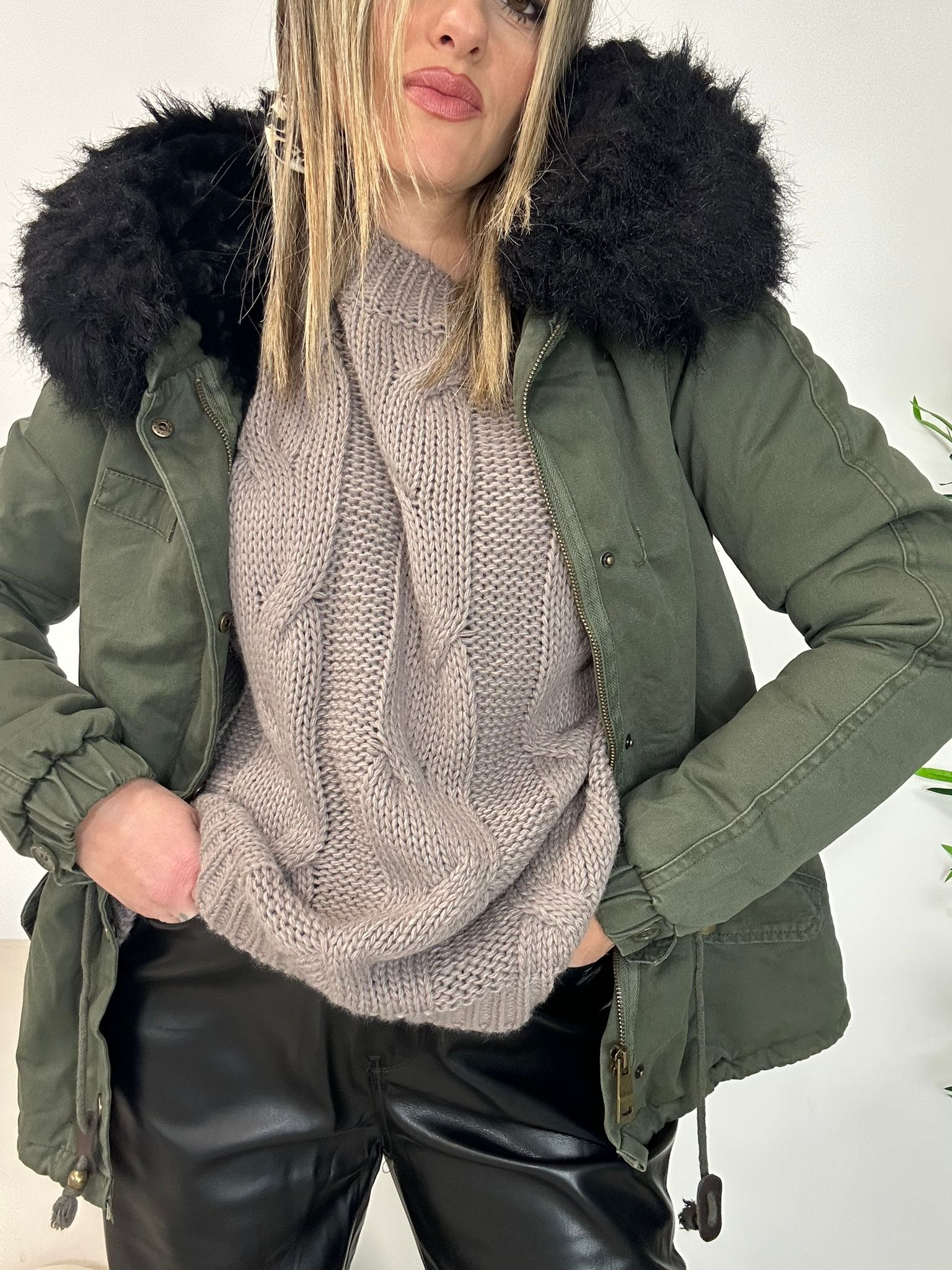 Parka con cappuccio - Verde