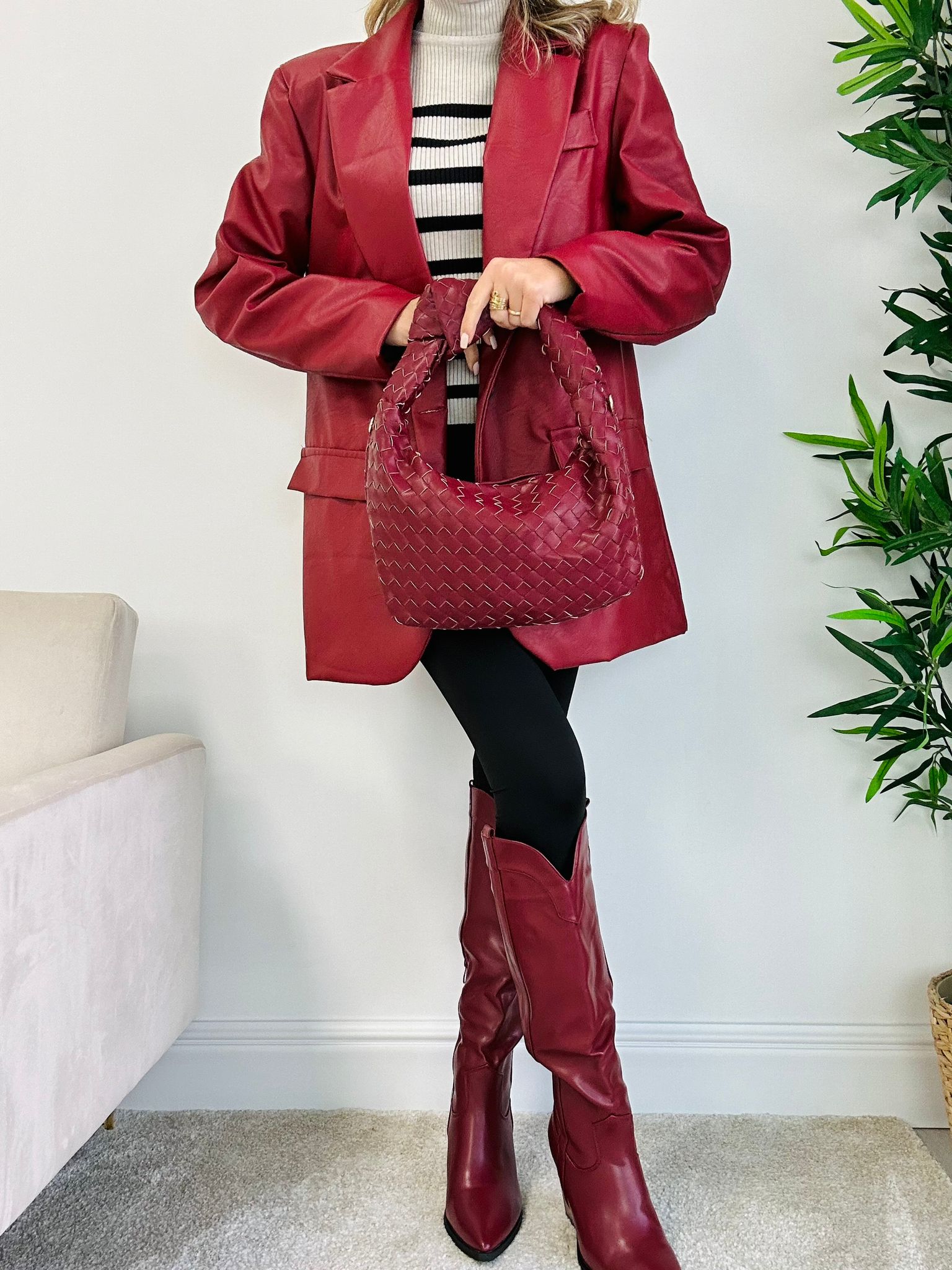 Blair Kunstlederjacke – Bordeaux