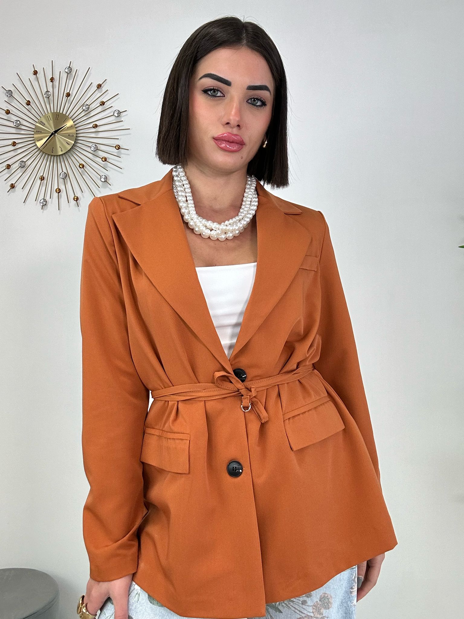 Blazer Con Laccetto - Arancio Scuro