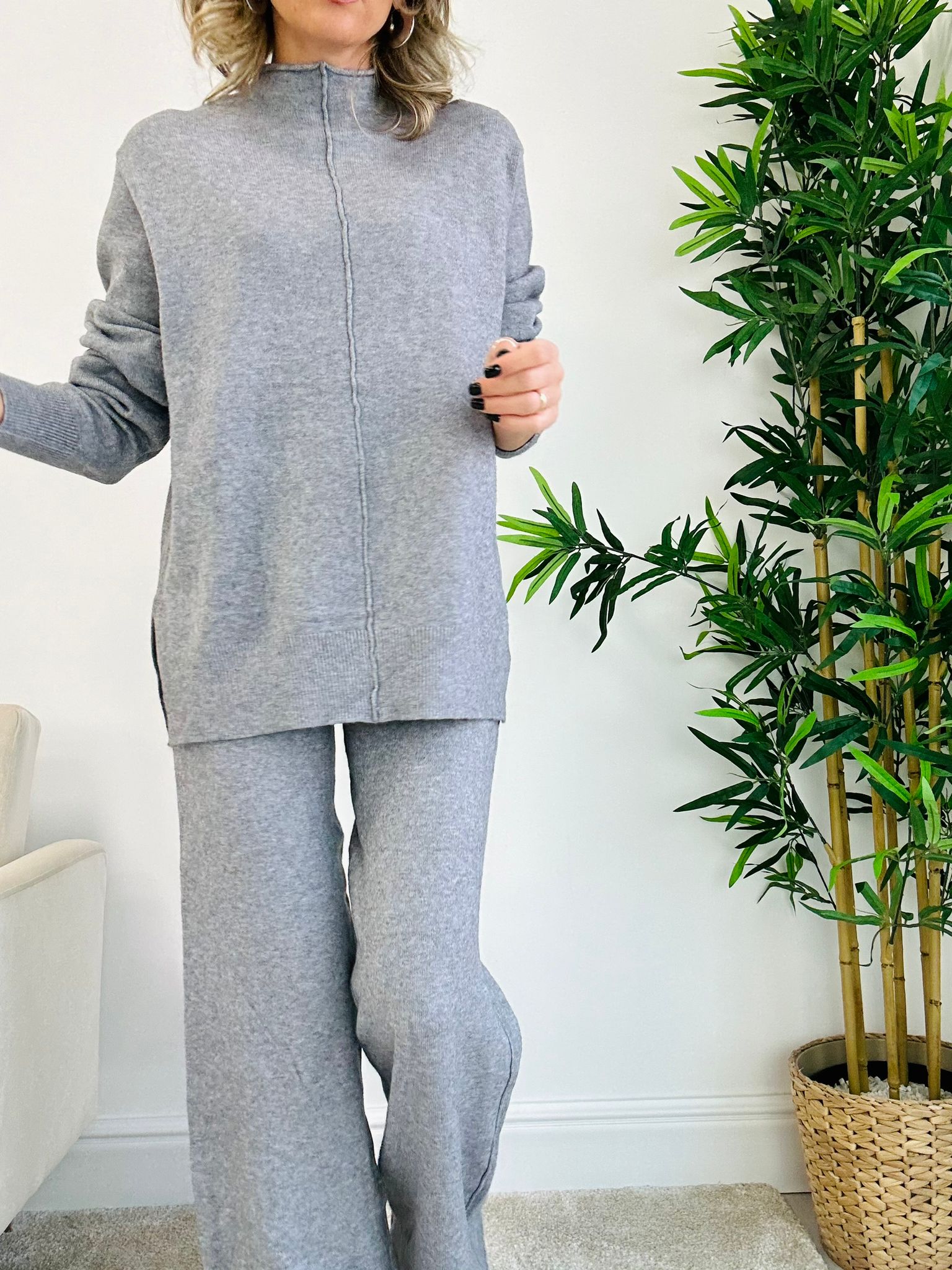 Koordinierte Giulia (Pullover + Hose) Grau