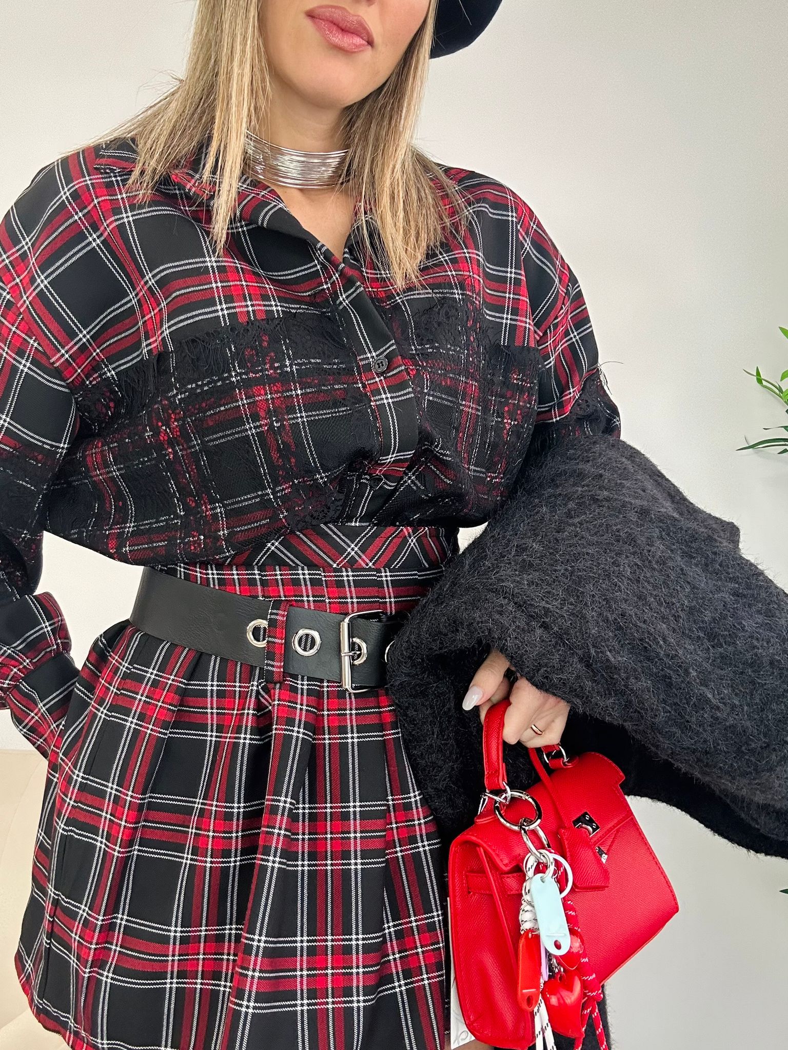 Gonna Tartan - Nero e Bordeaux