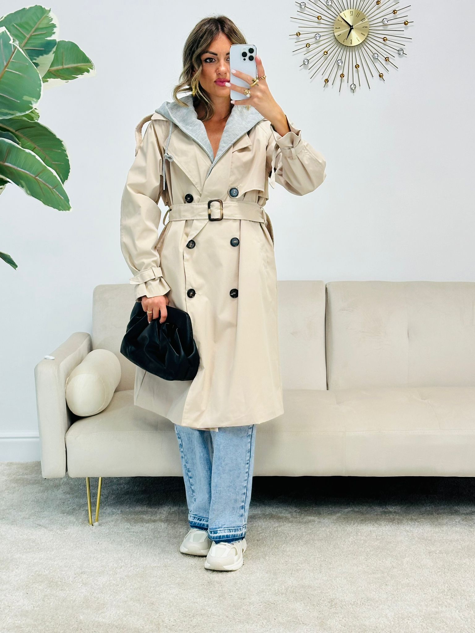 Veste Trench - Beige Clair et Gris