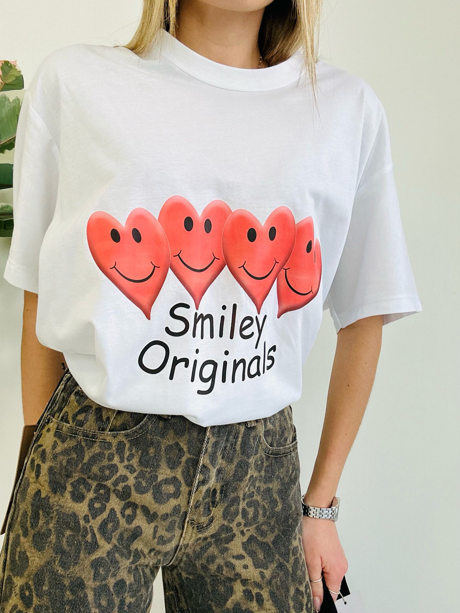 Smiley Original Maxi-T-Shirt – Weiß