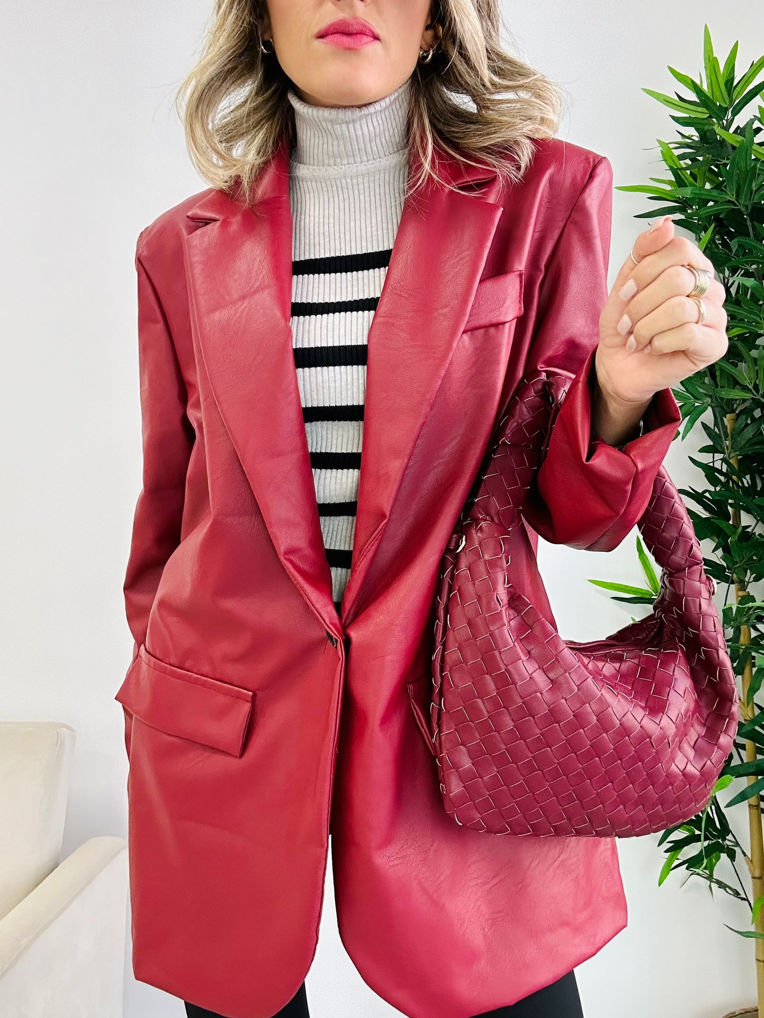 Blair Kunstlederjacke – Bordeaux