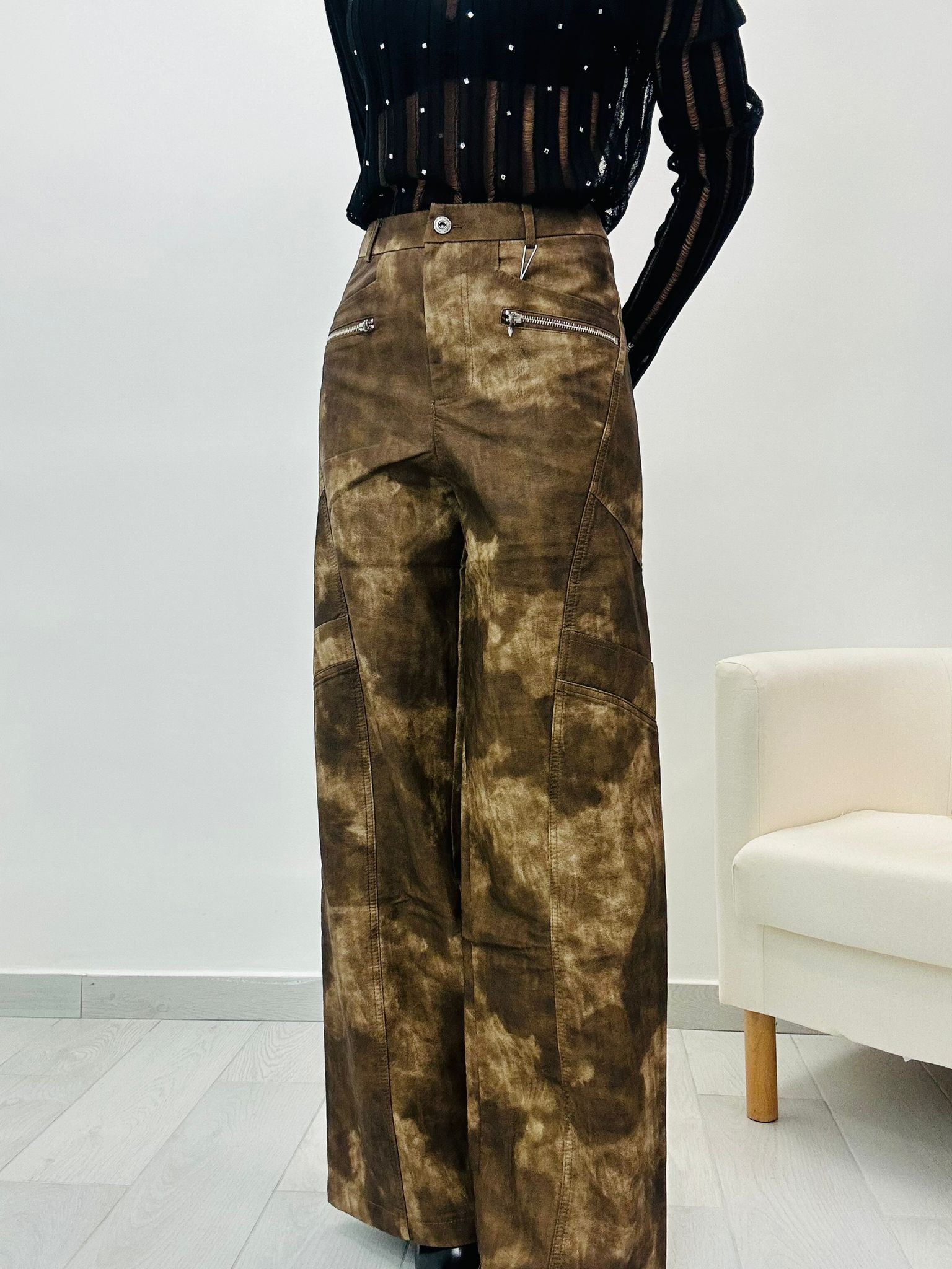 Pantalon Darling en simili cuir - Marron - FR3567