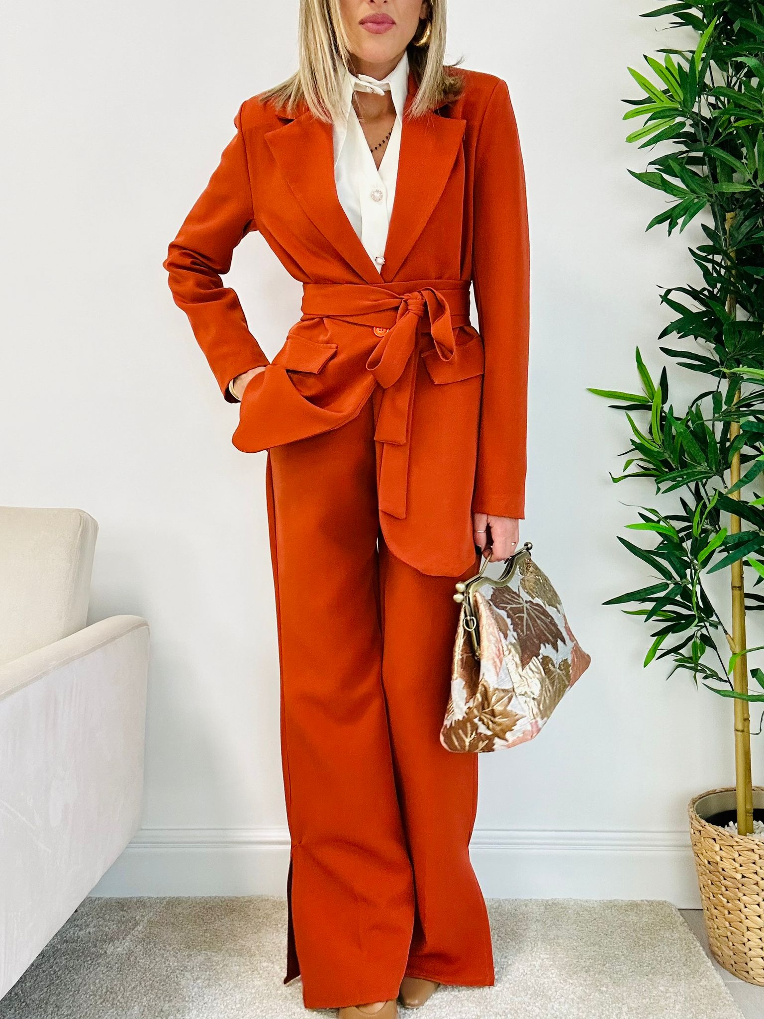 Pariser Anzug (Blazer + Hose) Orange