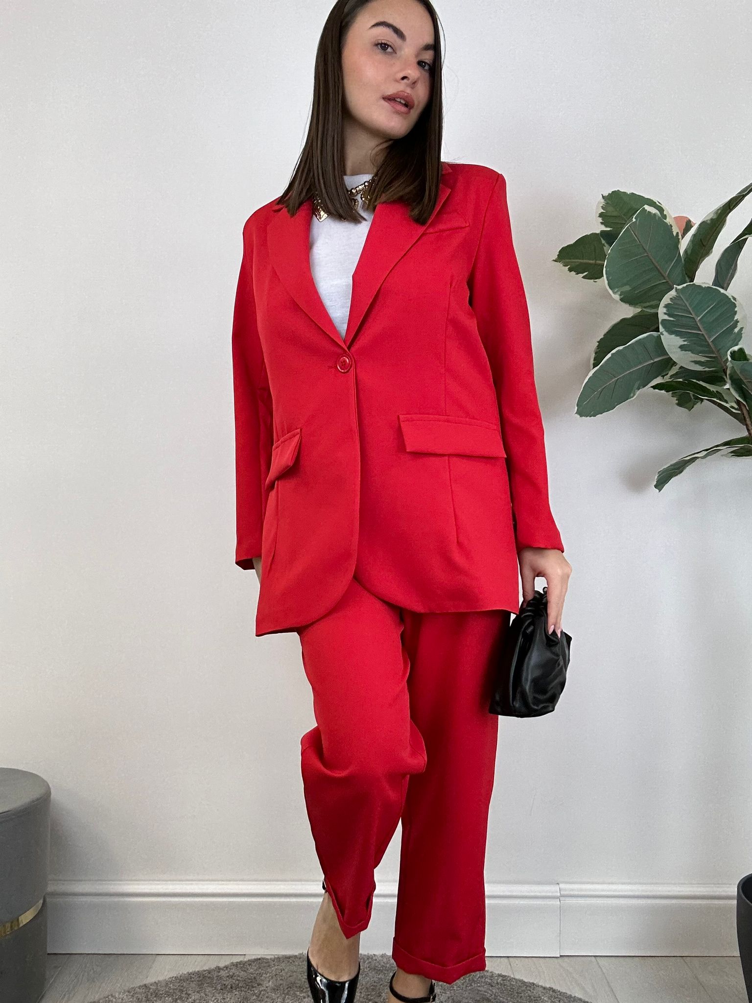 Costume Barcelone (Blazer + Pantalon) Rouge