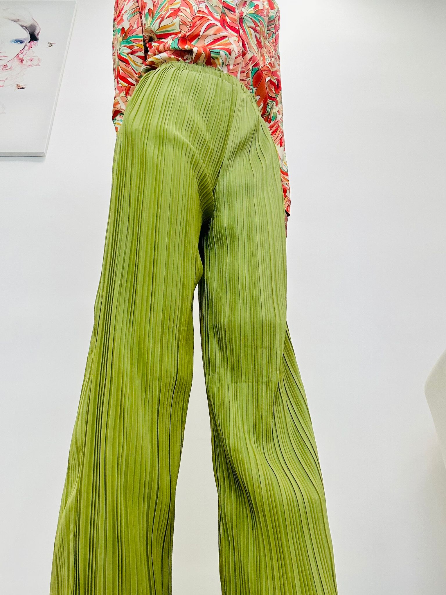 Pantalon plissé vert - FR3501