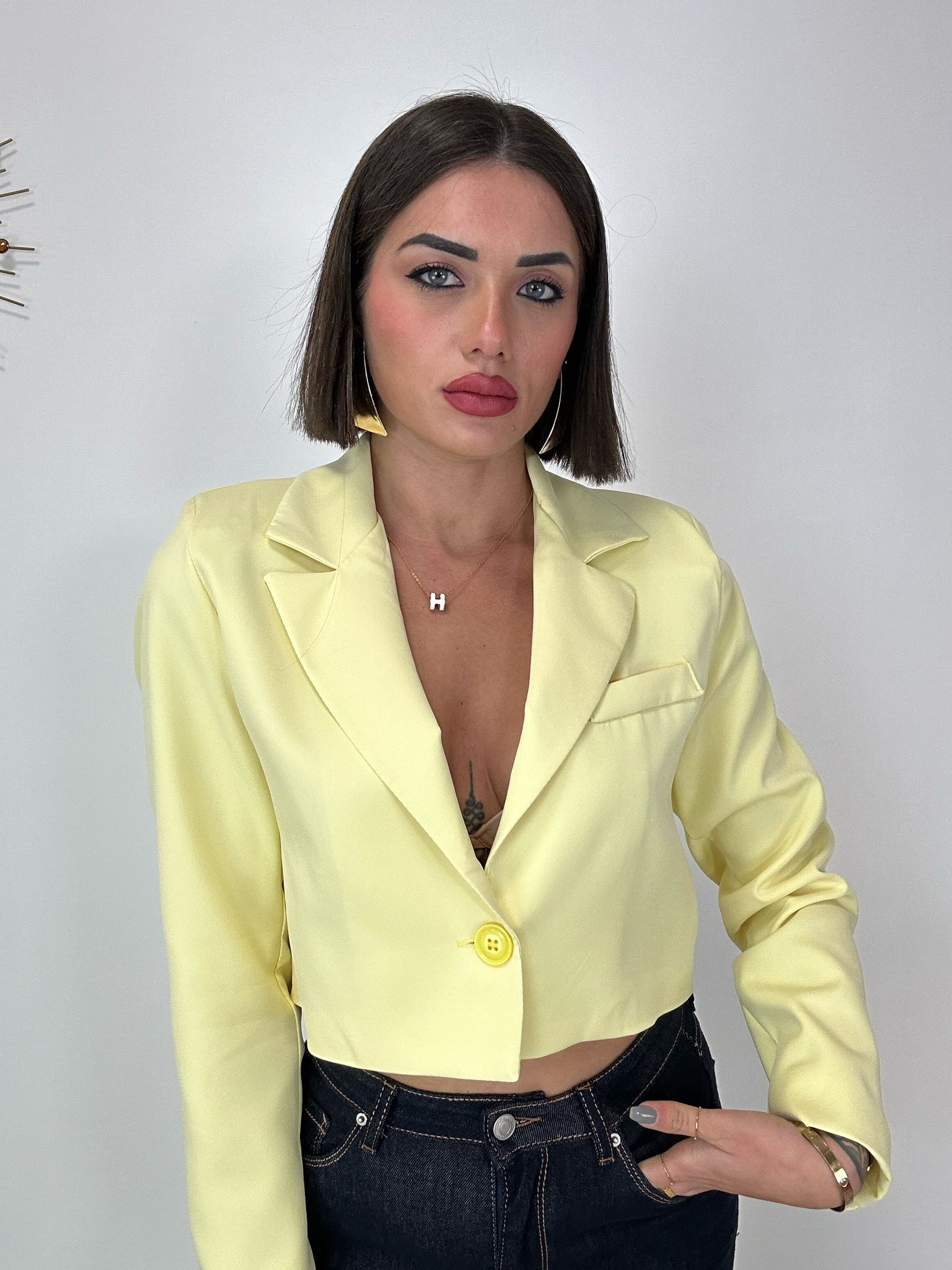 Blazer Crop - Giallo