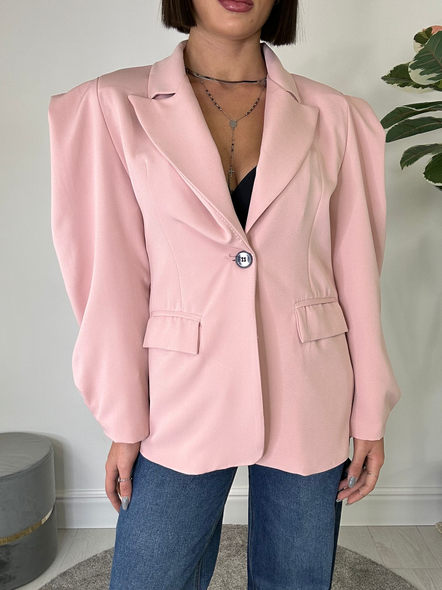 Blazer Maniche a Palloncino - Rosa