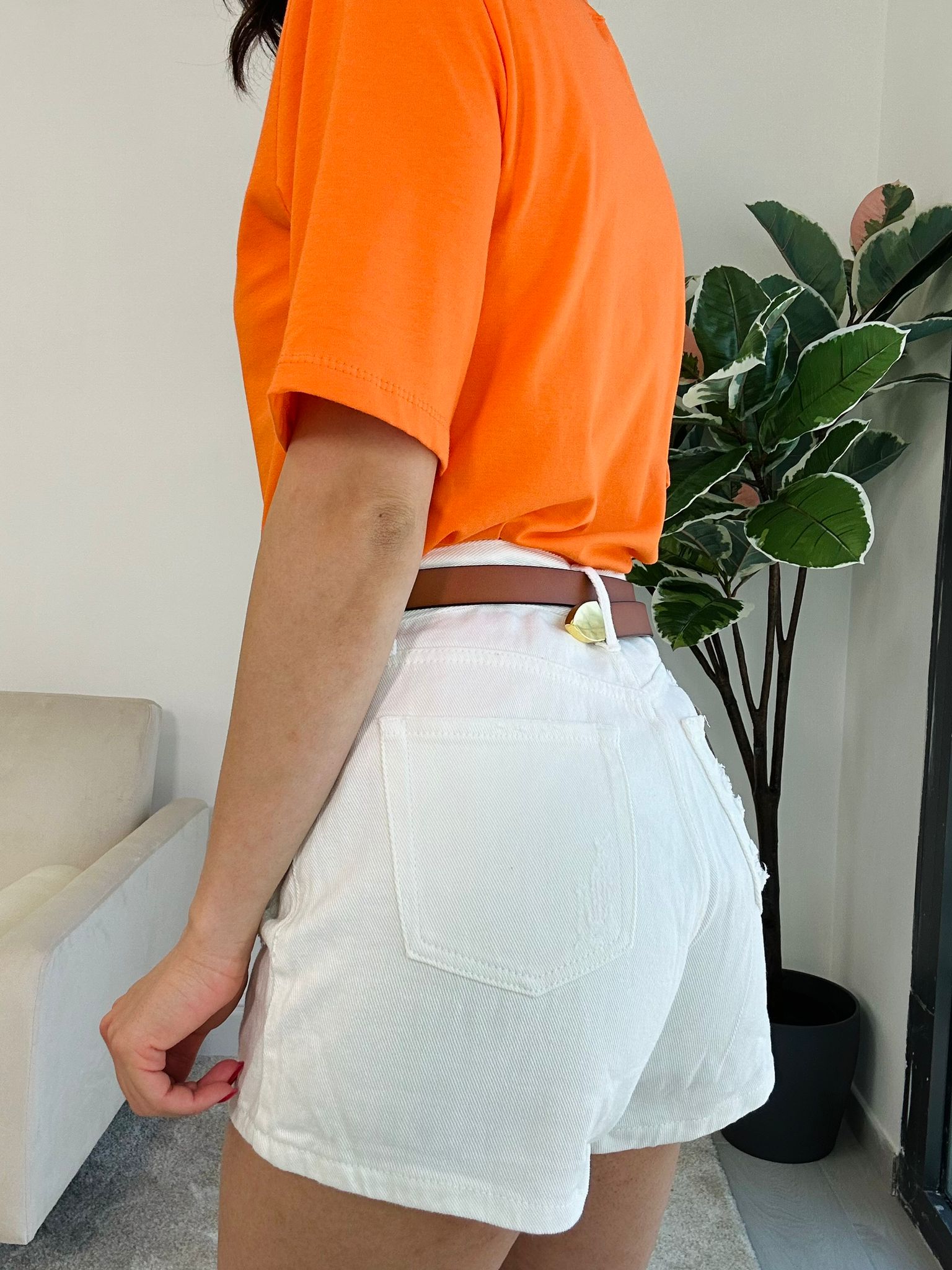 Pablo Jeans-Shorts – Weiß