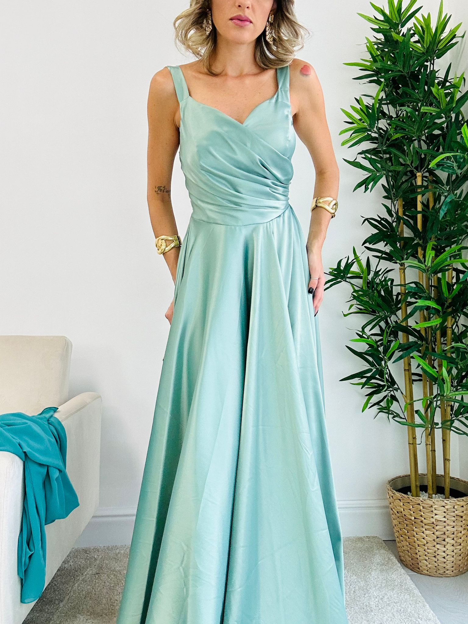 Demetra-Kleid – Salbeigrün