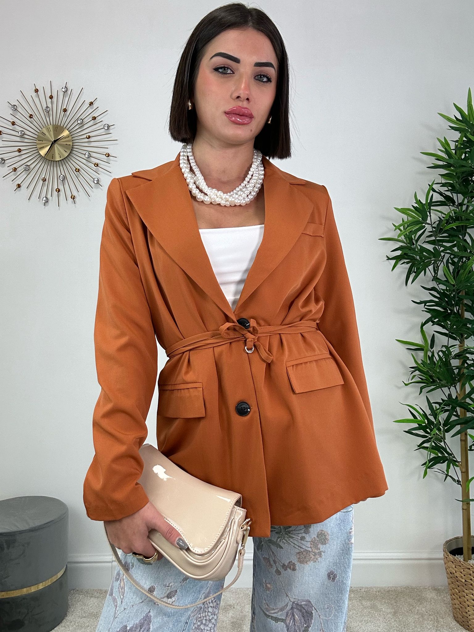 Blazer Con Laccetto - Arancio Scuro