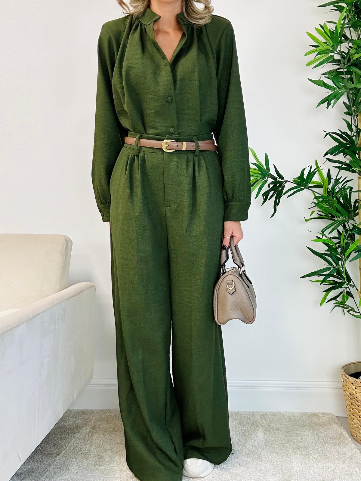 Coordinato Rachele (Camicia + Pantalone) Verde