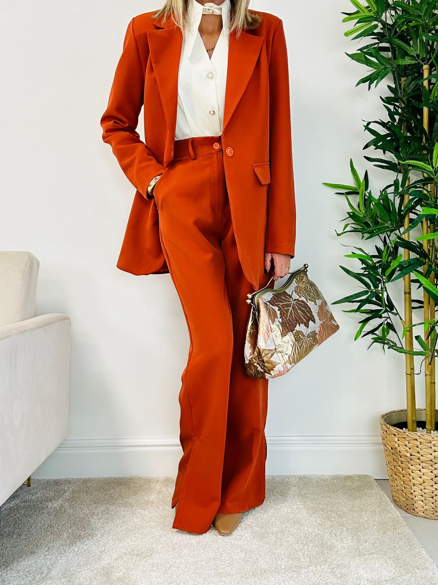 Pariser Anzug (Blazer + Hose) Orange