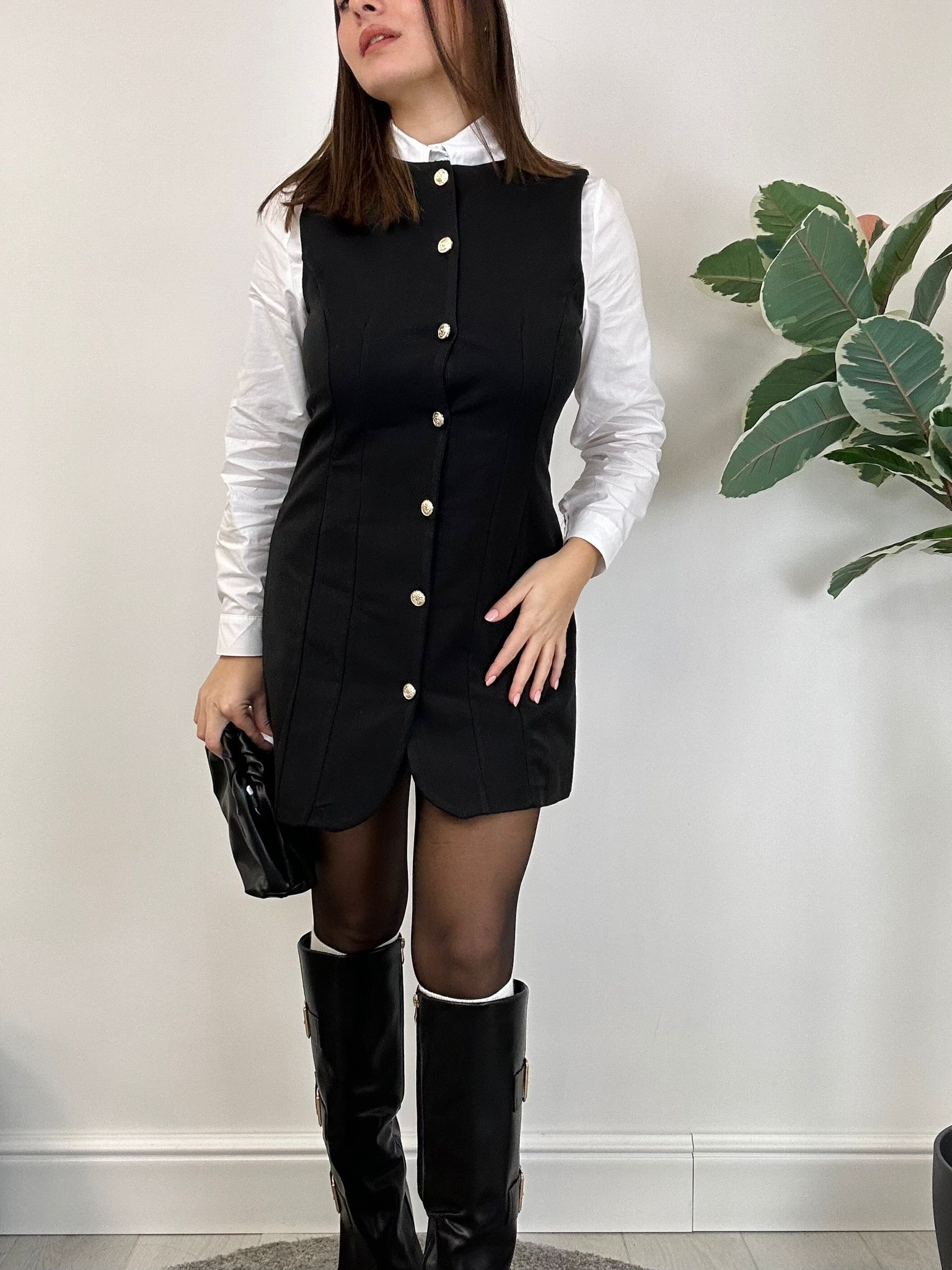 Robe avec chemise Sabrina - Noir