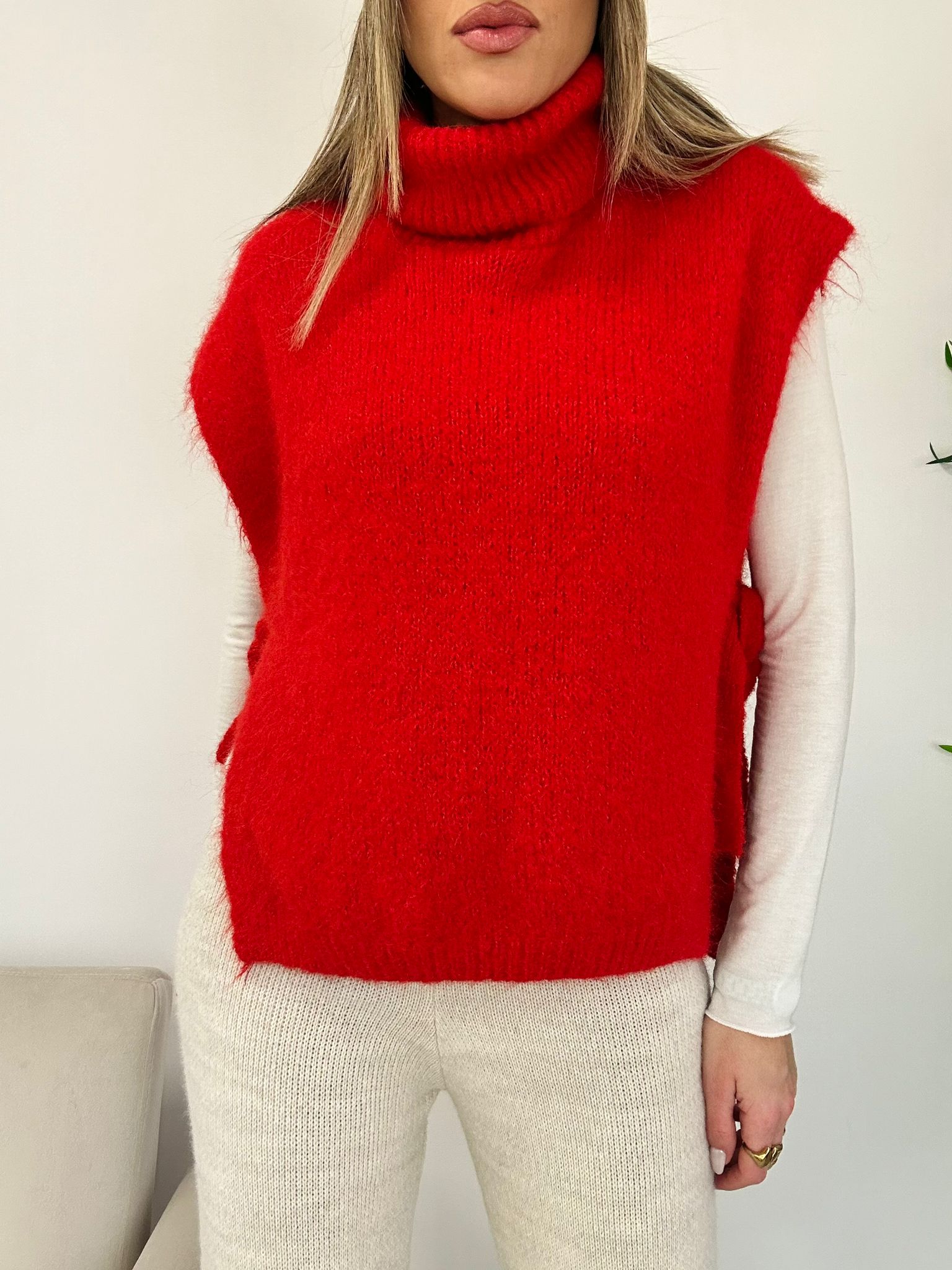 Maglione Smanicato Lopez  - Rosso