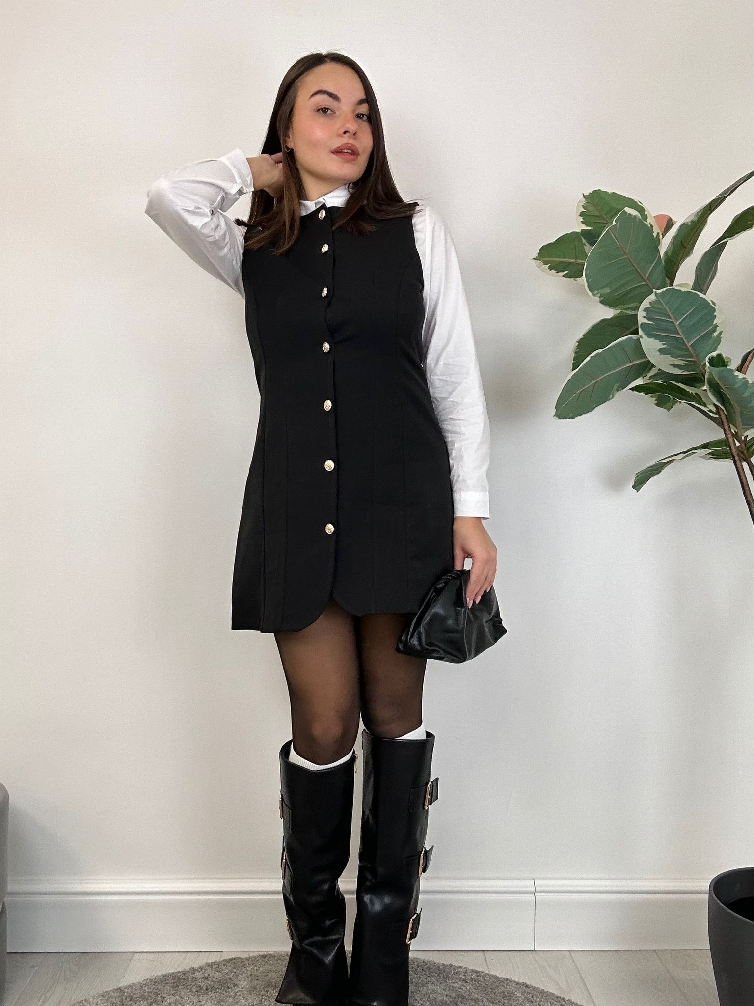 Sabrina Kleid mit Hemd – Schwarz