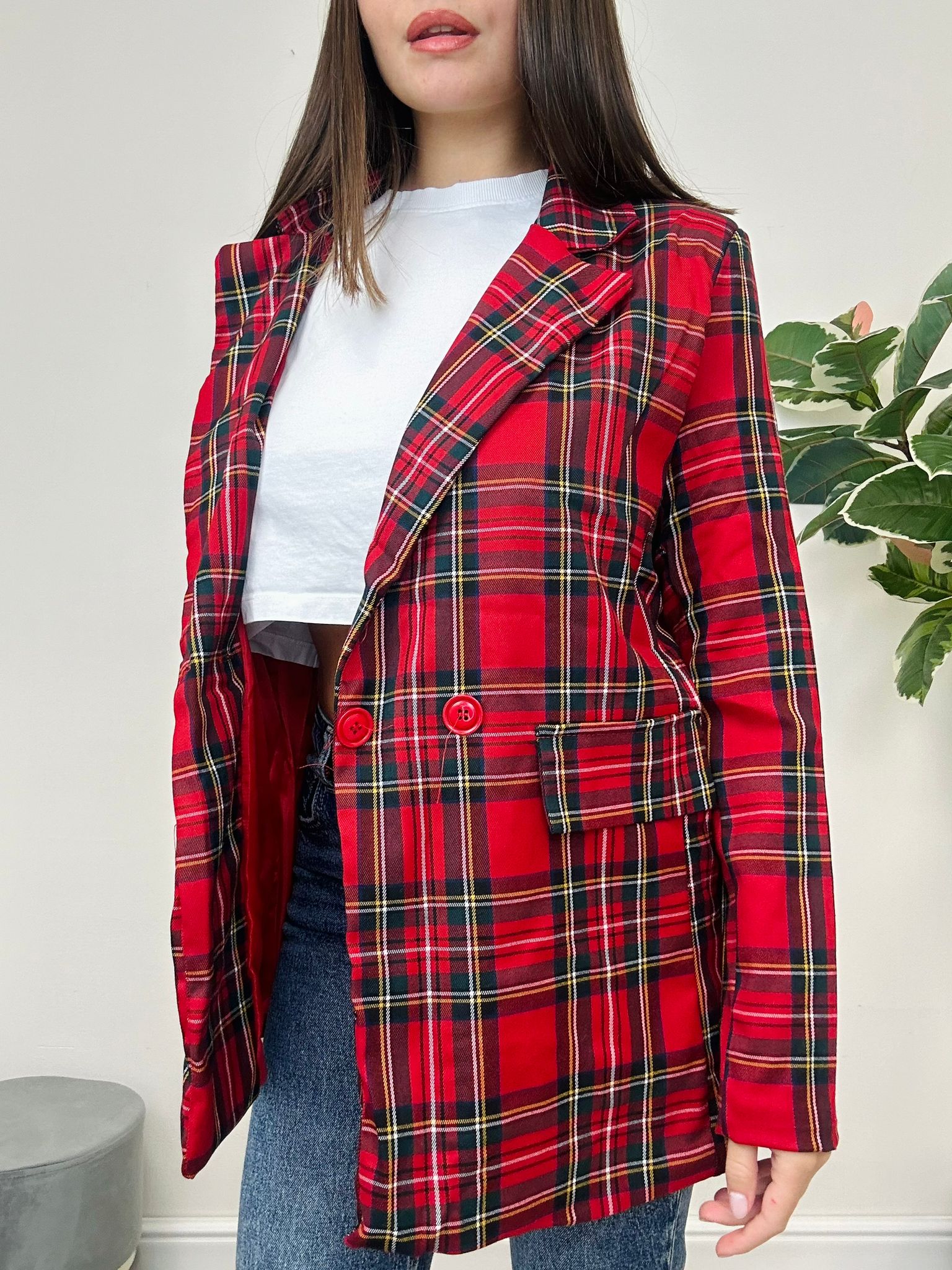 Blazer Tartan - Rosso