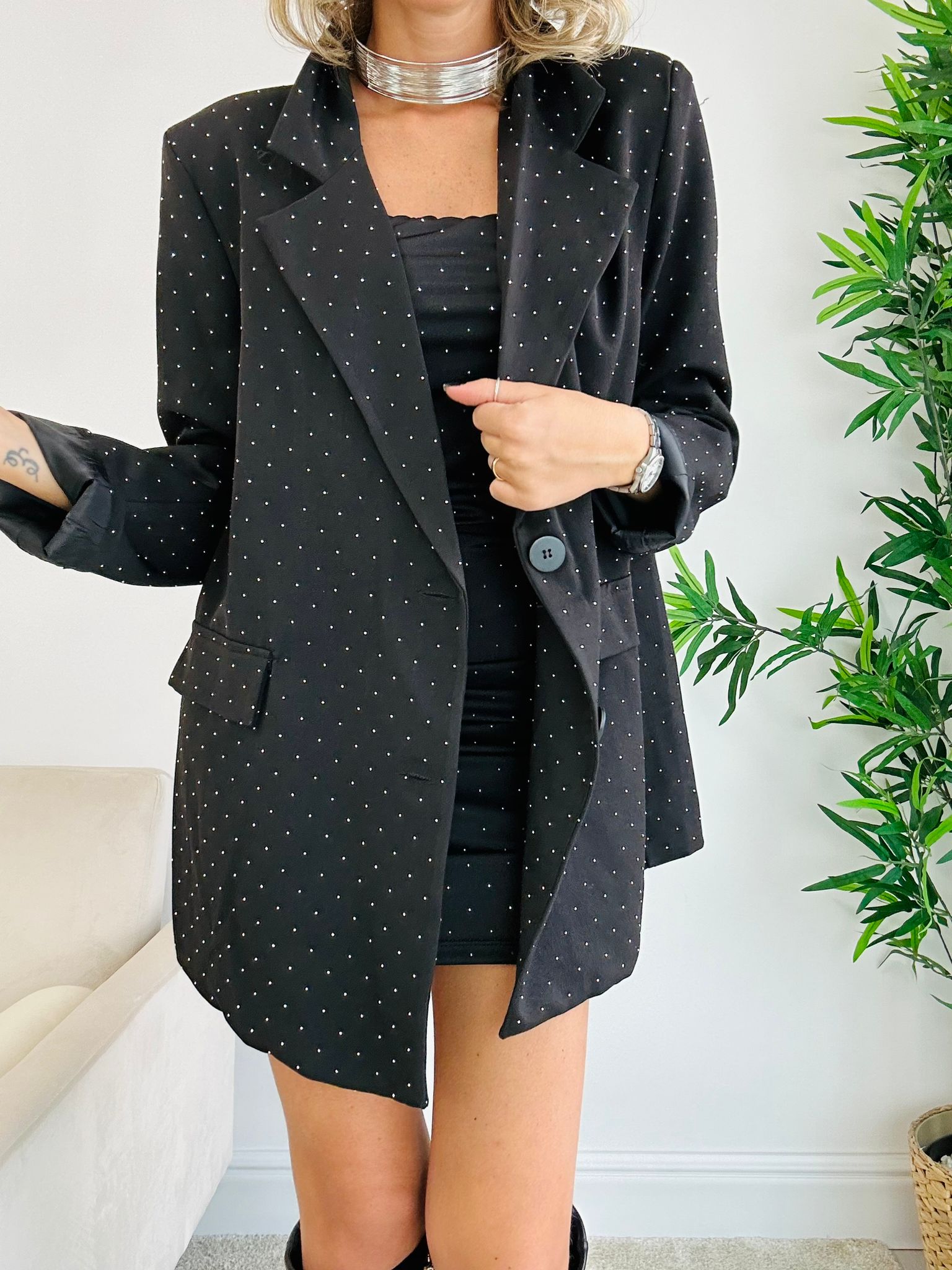 Blazer Brillantinato - Nero