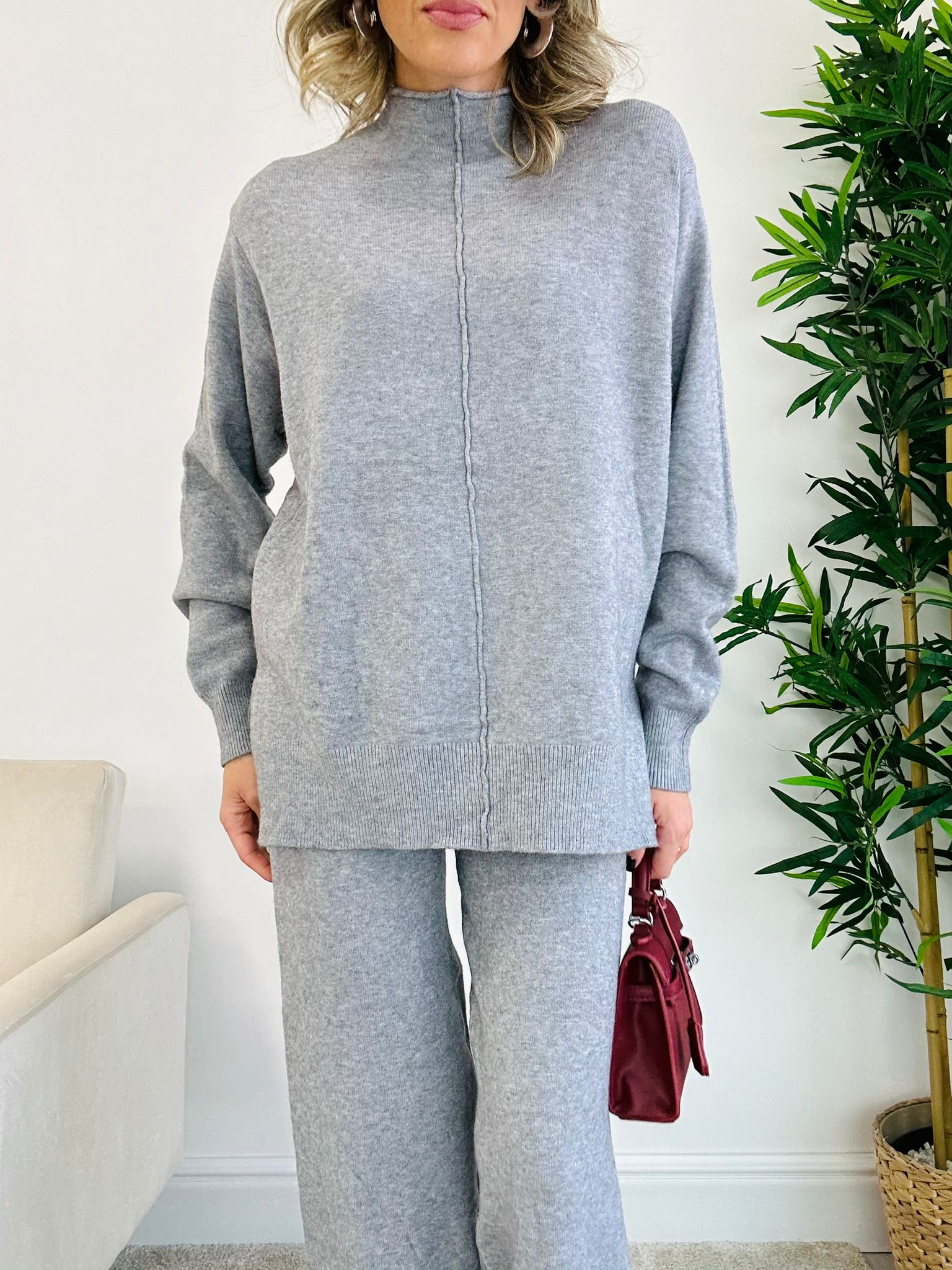 Koordinierte Giulia (Pullover + Hose) Grau