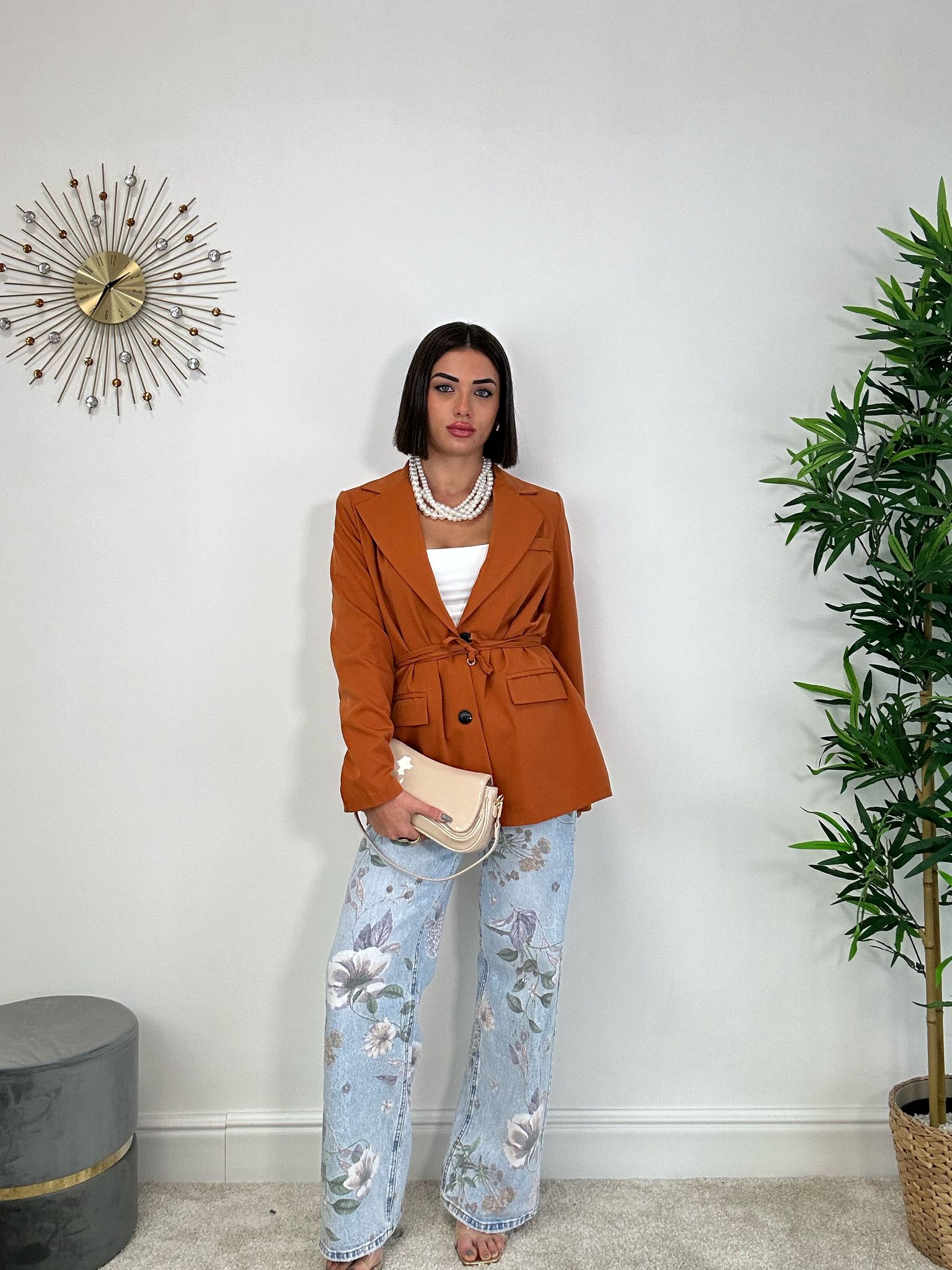 Blazer Con Laccetto - Arancio Scuro