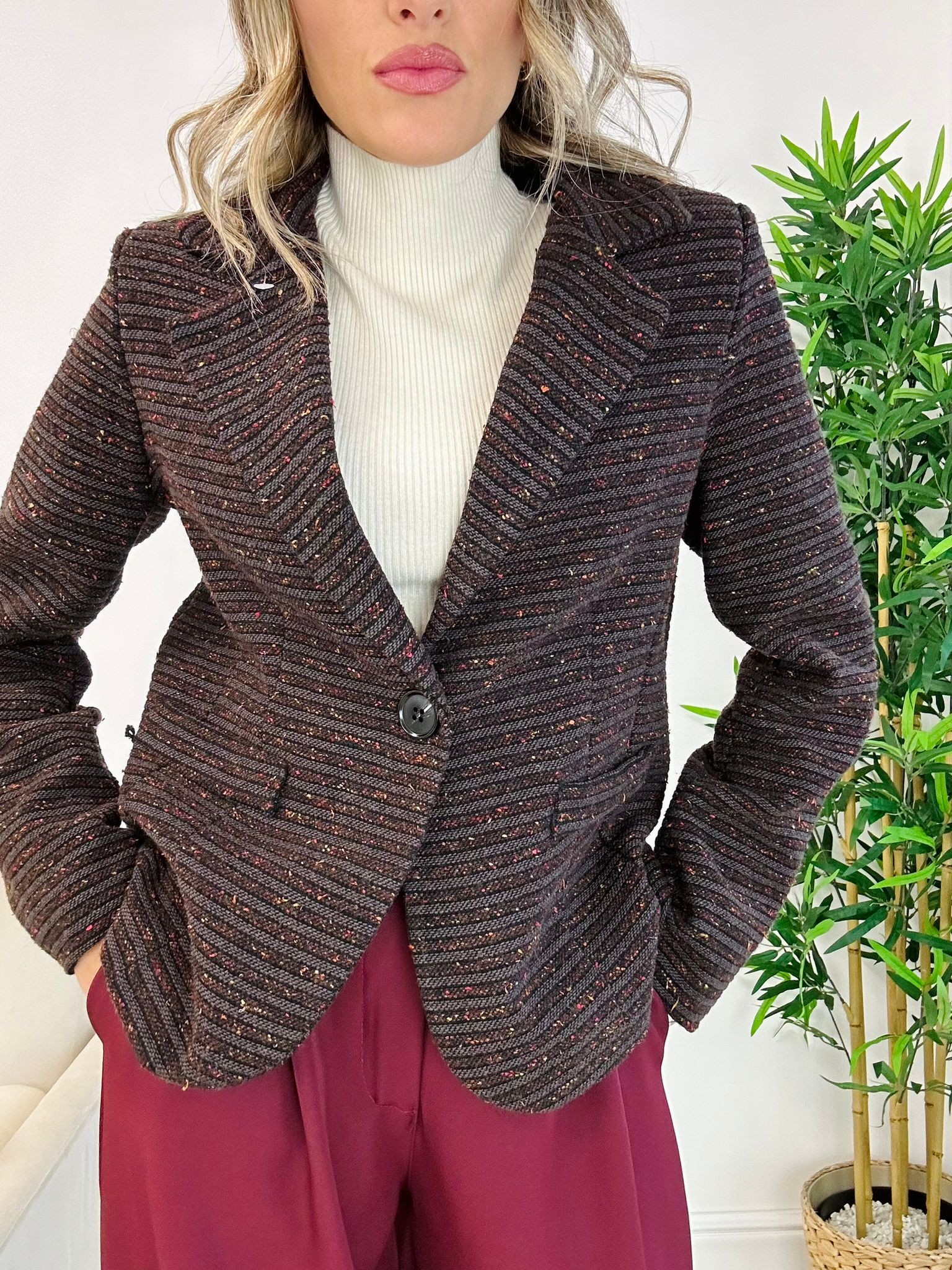 Tweed-Jacke – Braun