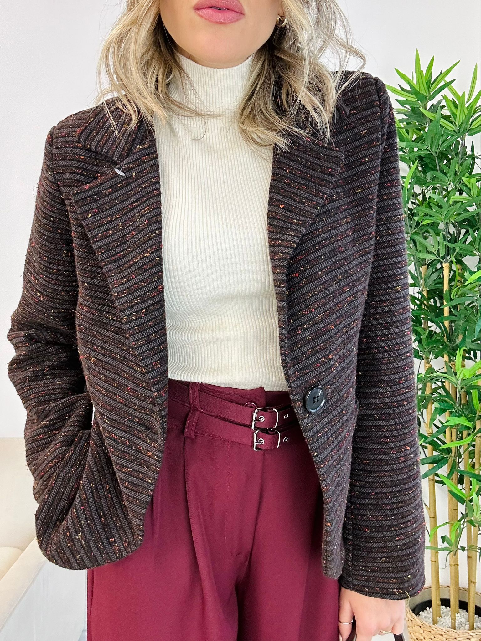 Tweed-Jacke – Braun