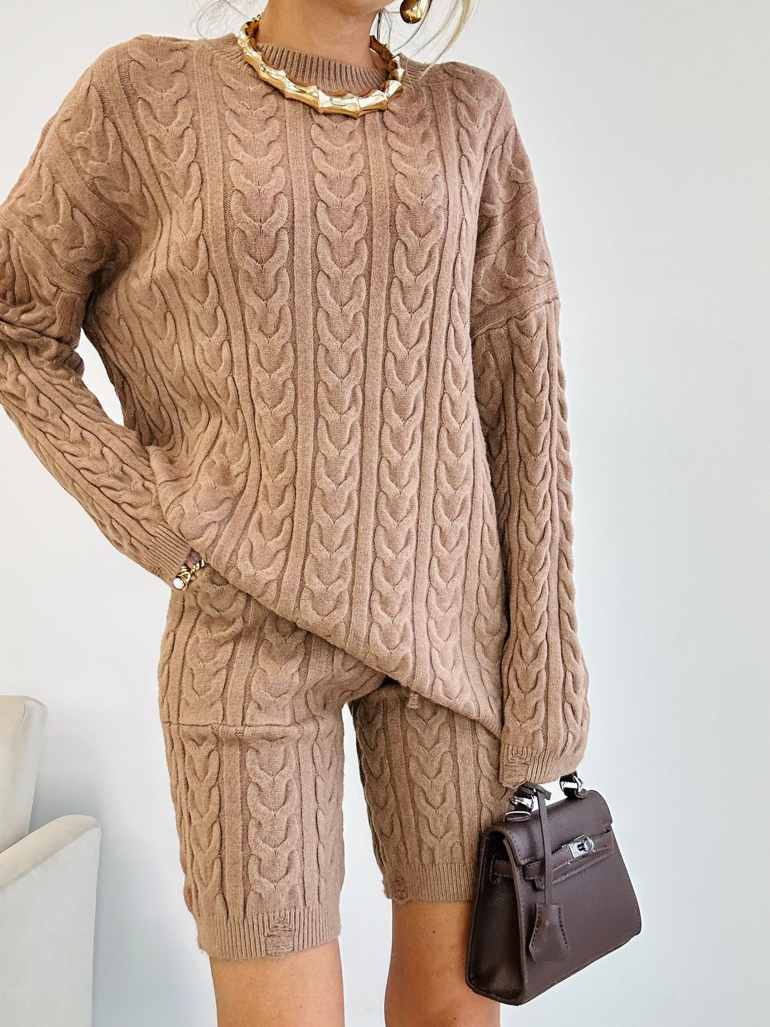 Coordinato Denise (Maglione + Pantaloncino) Camel