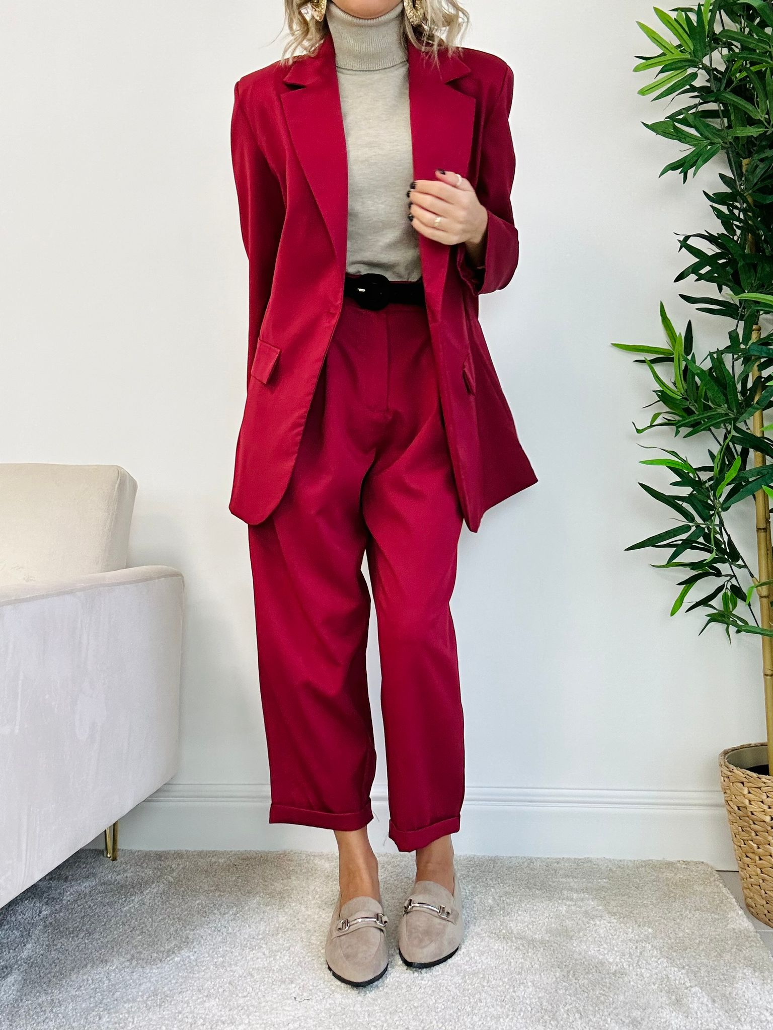 Barcelona-Anzug (Blazer + Hose) Bordeaux