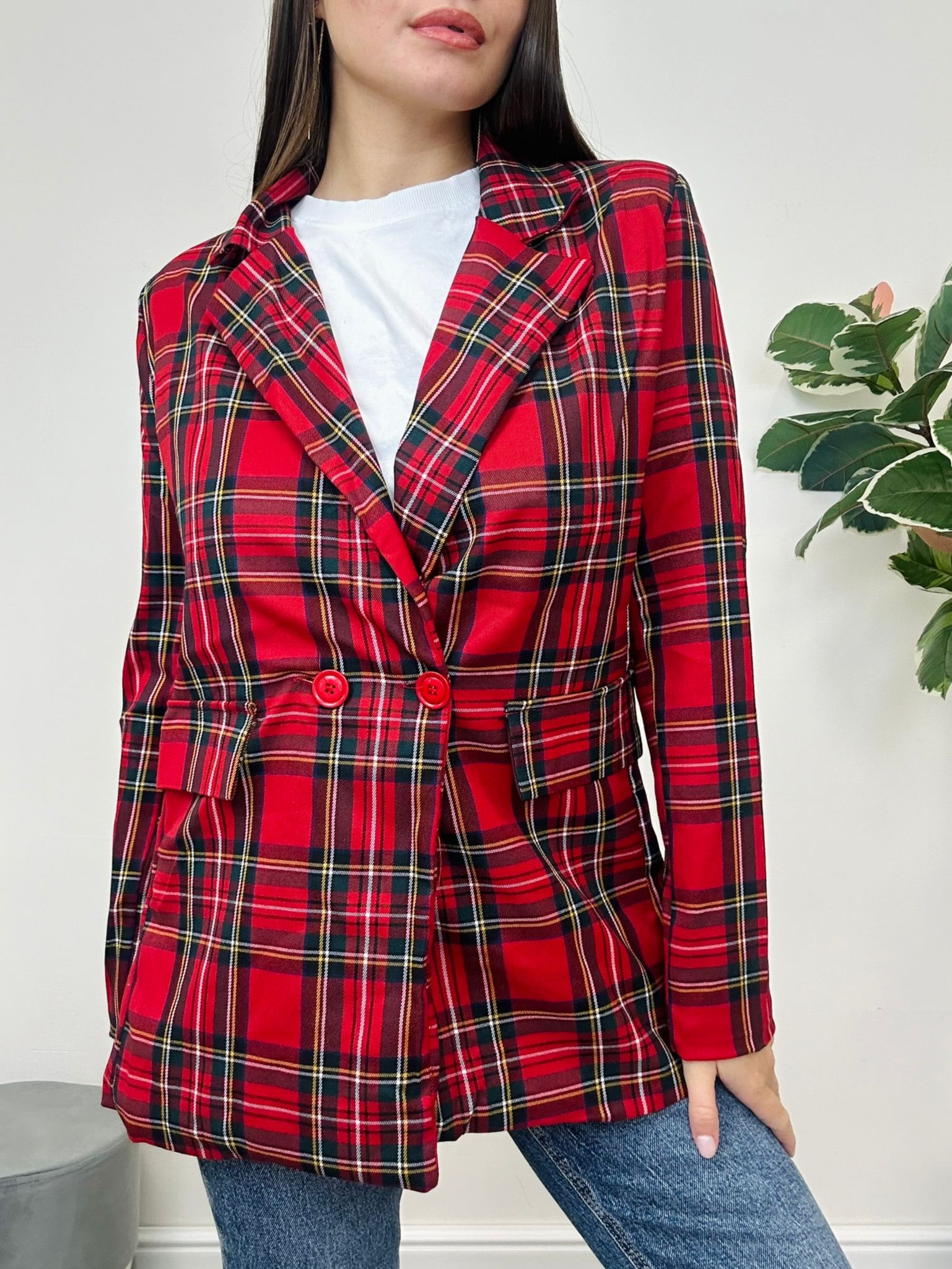 Blazer Tartan - Rosso