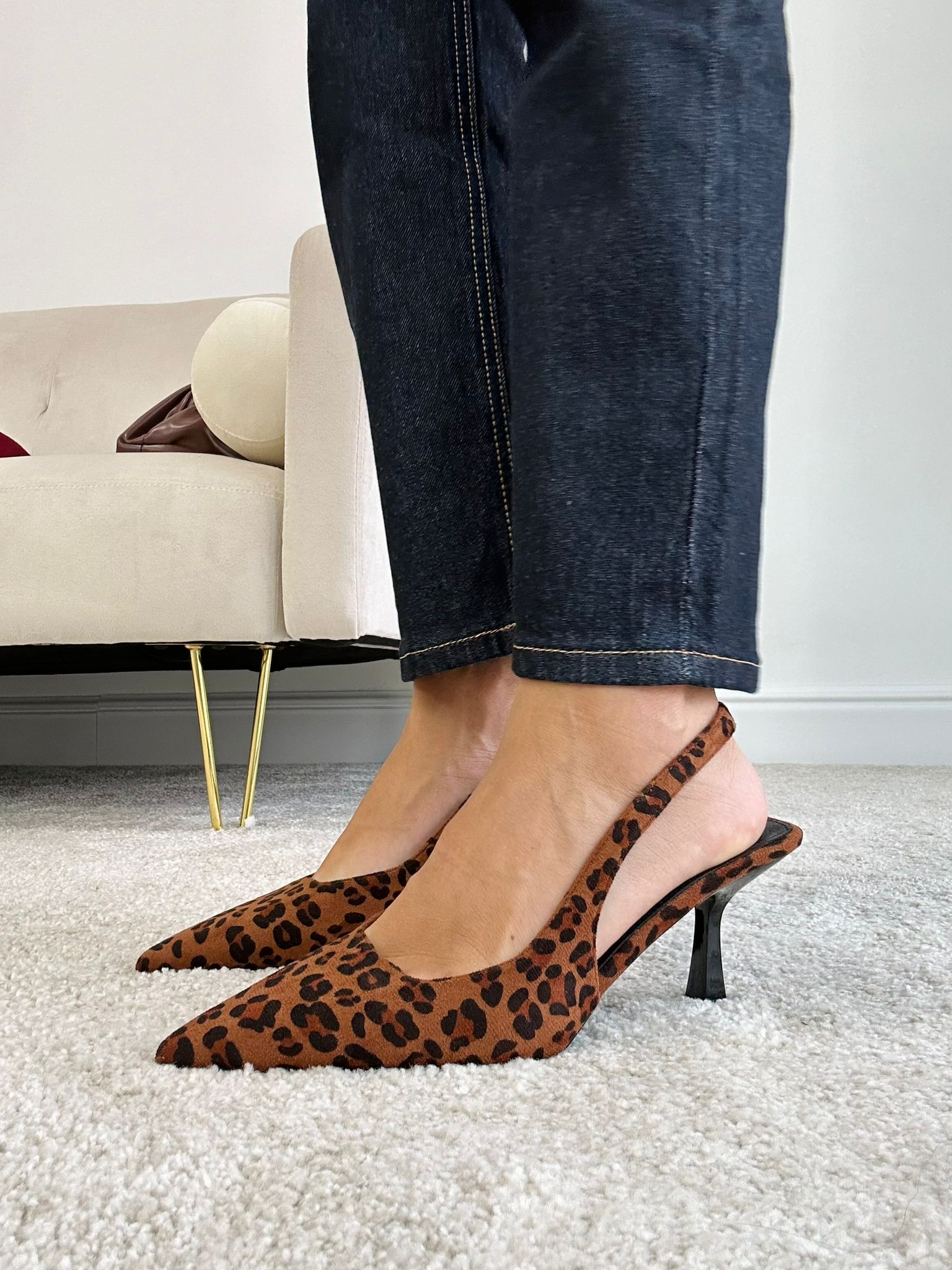 Slingback-Pumps – Animal-Print