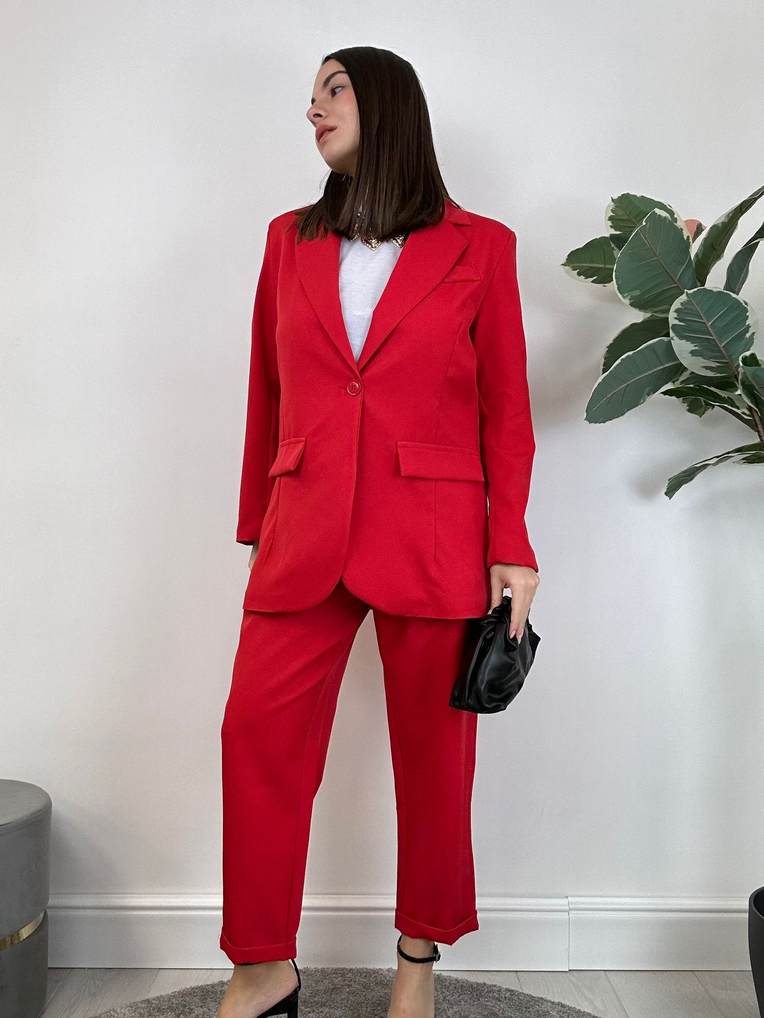 Costume Barcelone (Blazer + Pantalon) Rouge