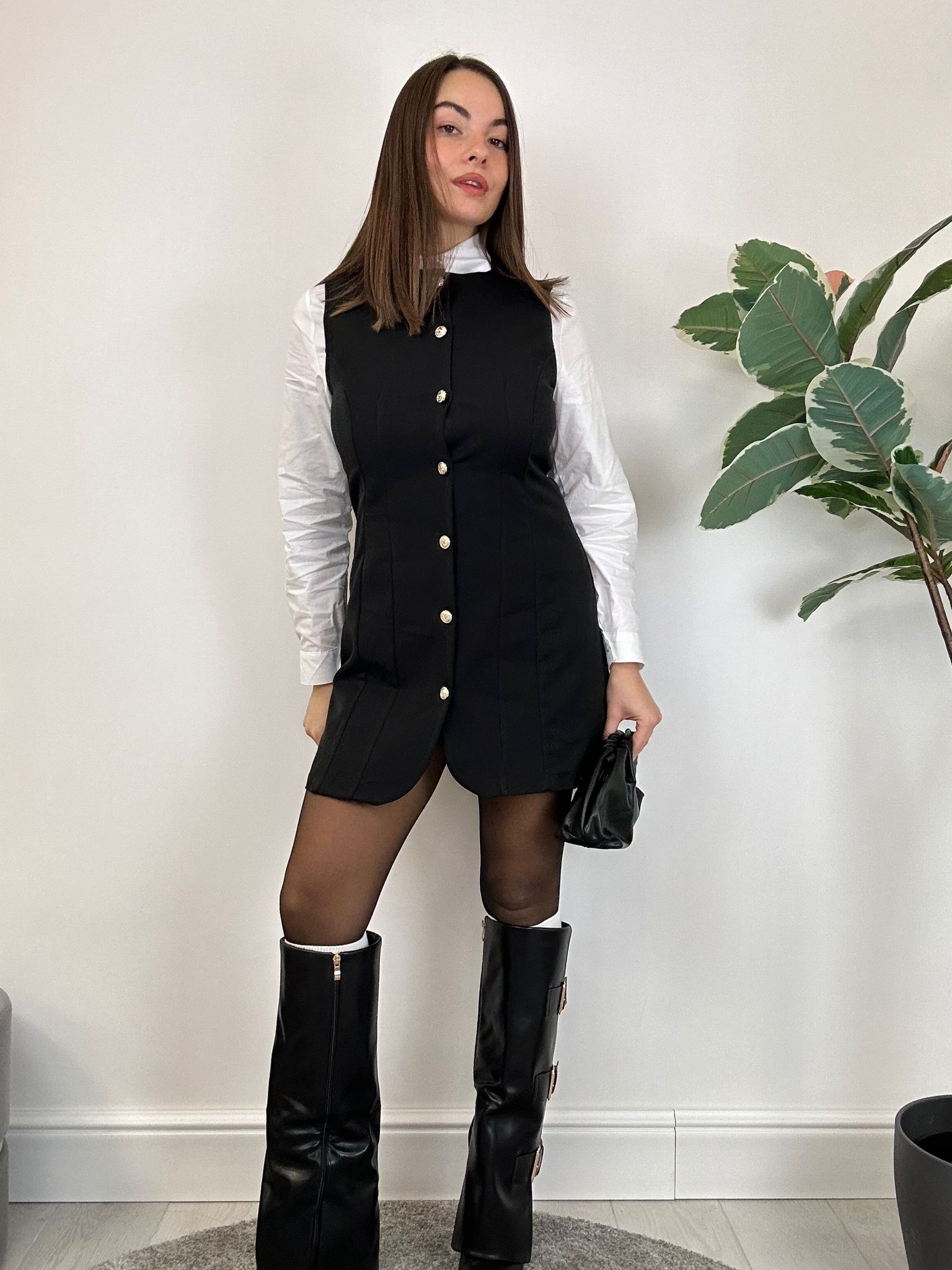 Robe avec chemise Sabrina - Noir