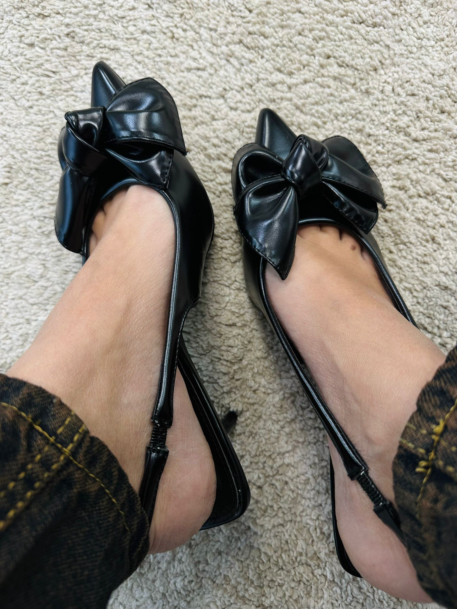 Décolleté Sling Back con fiocco - Nero