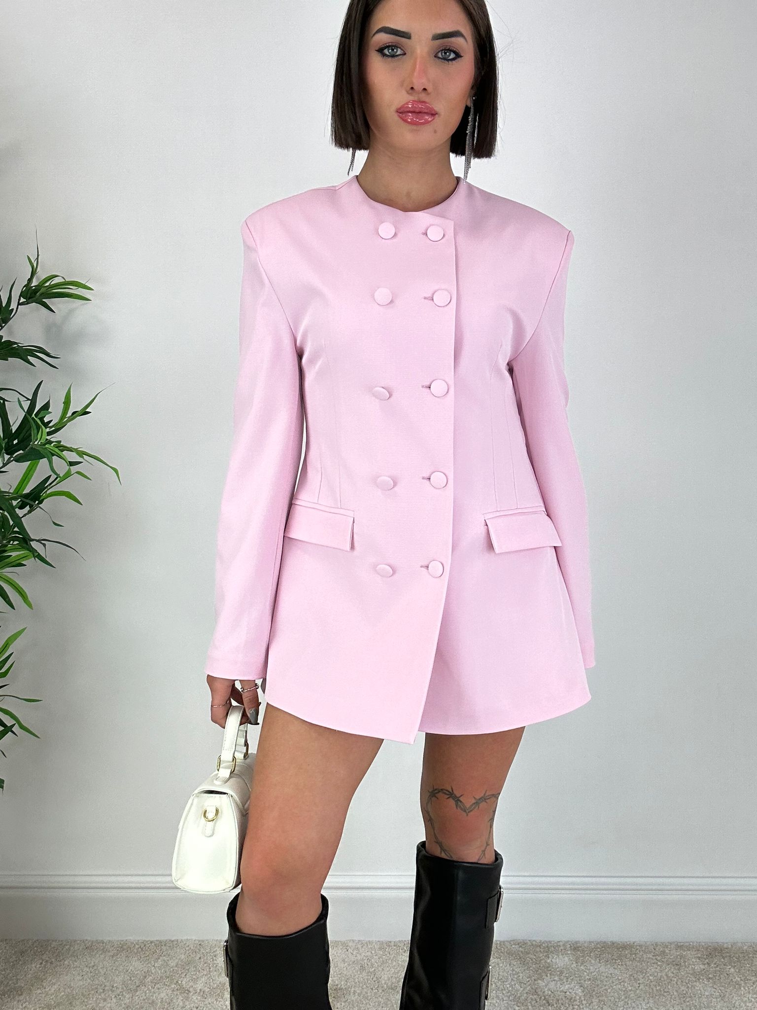 Blazer senza Collo - Rosa