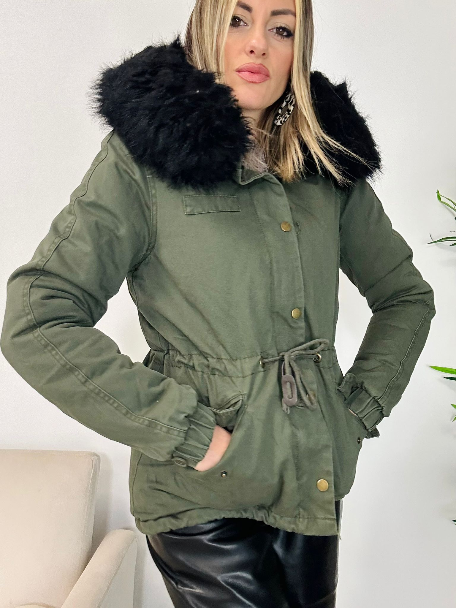 Parka con cappuccio - Verde