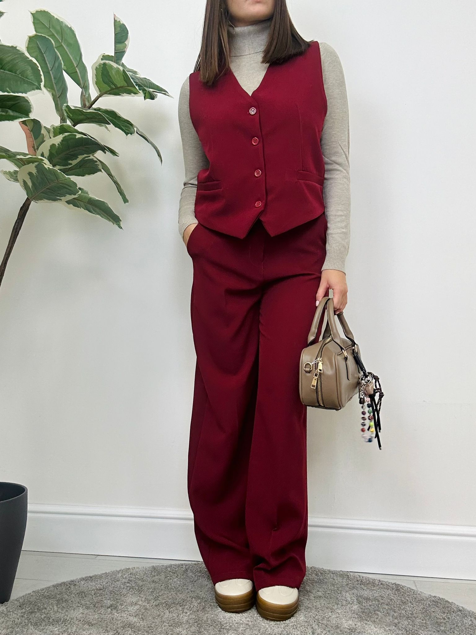 Tailleur Hilary (Gilet + Pantalone) Bordeaux