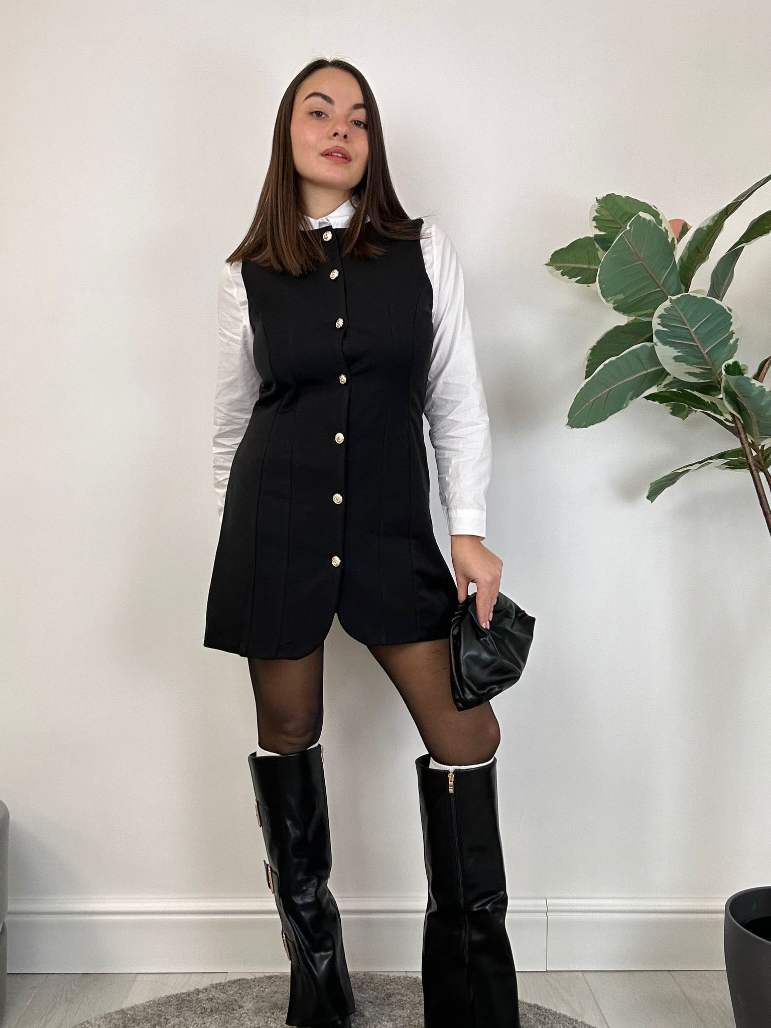 Robe avec chemise Sabrina - Noir